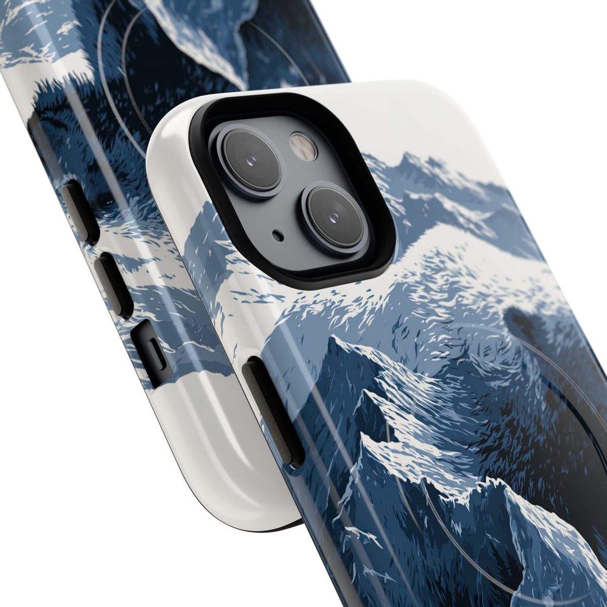 Fjord Summit Bear · Tough 2.0 Magnetic Phone Case for iPhone · Blue