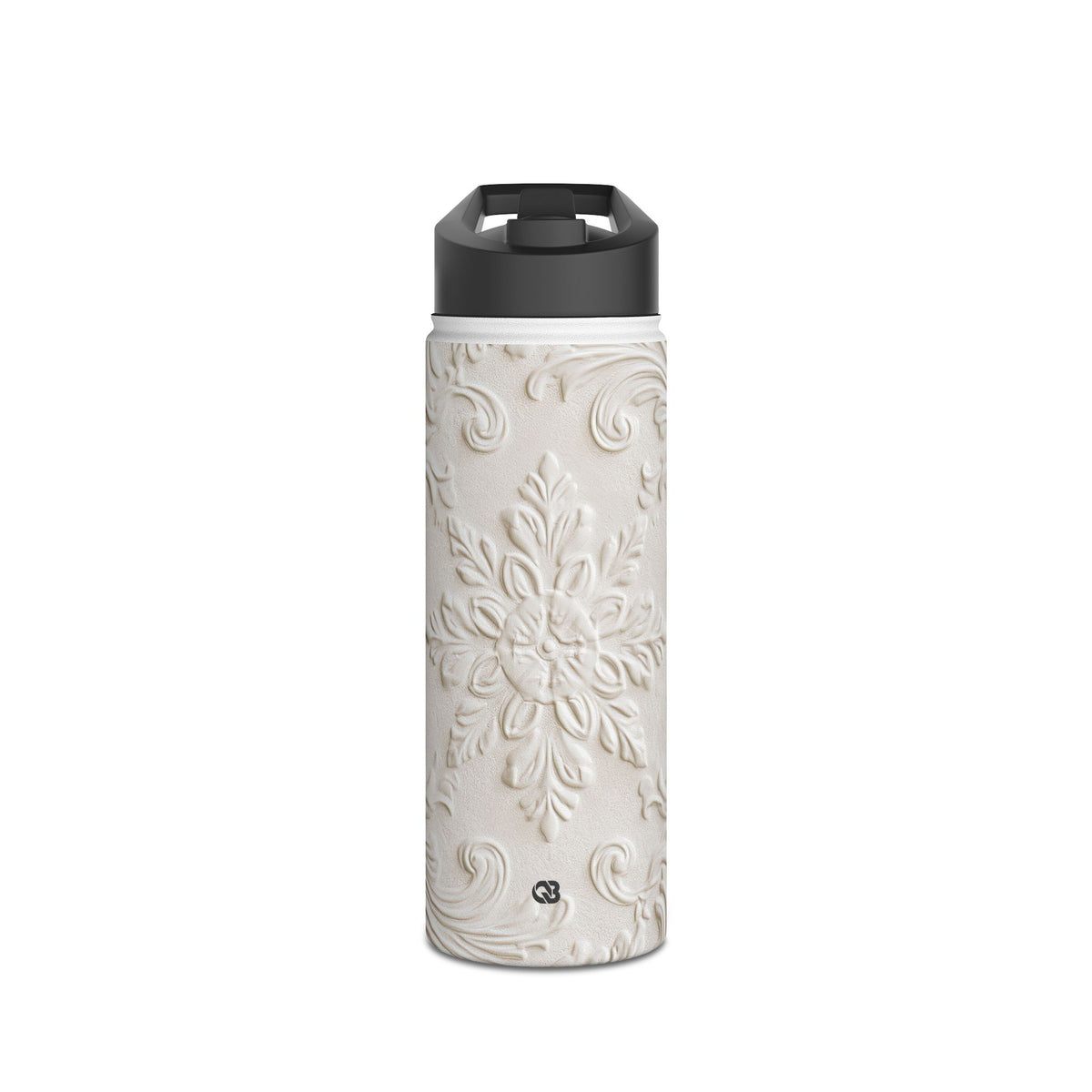 Sculpted Acanthus Relief · Insulated Water Bottle · White
