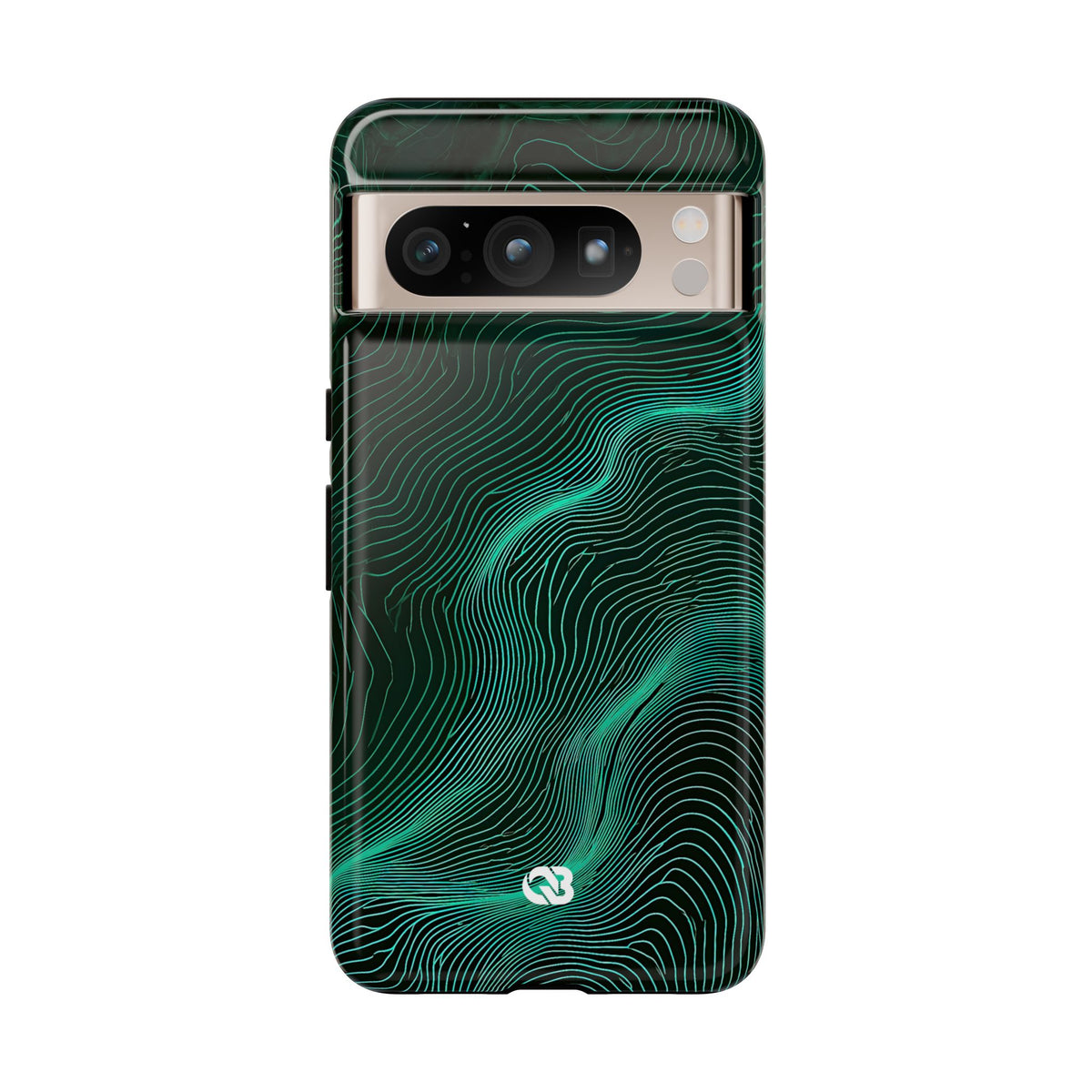 Teal Tough Phone Case for Google Pixel - Neon Jade Contour