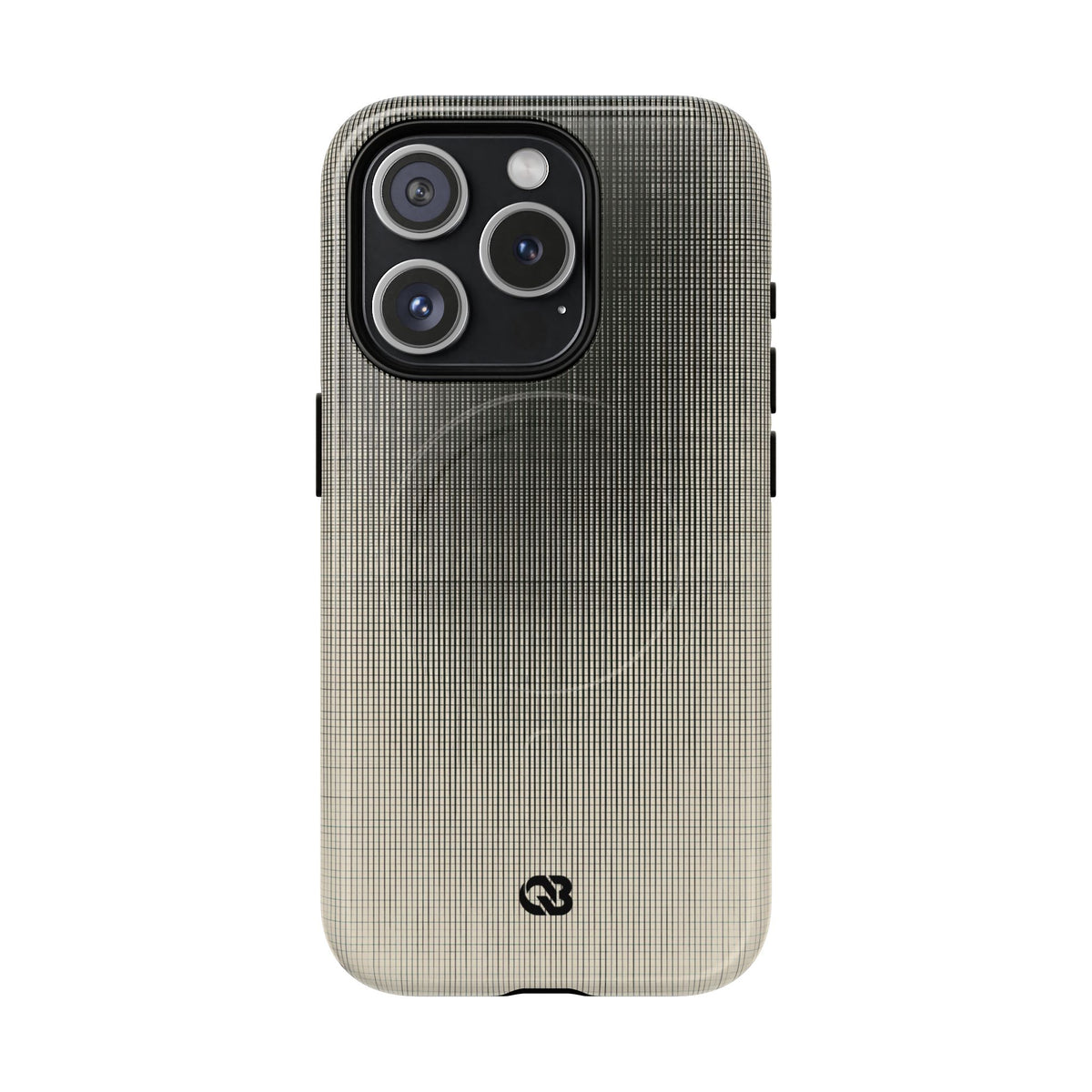 Beige Tough 2.0 Magsafe Phone Case for iPhone - Carbon Screen Grid