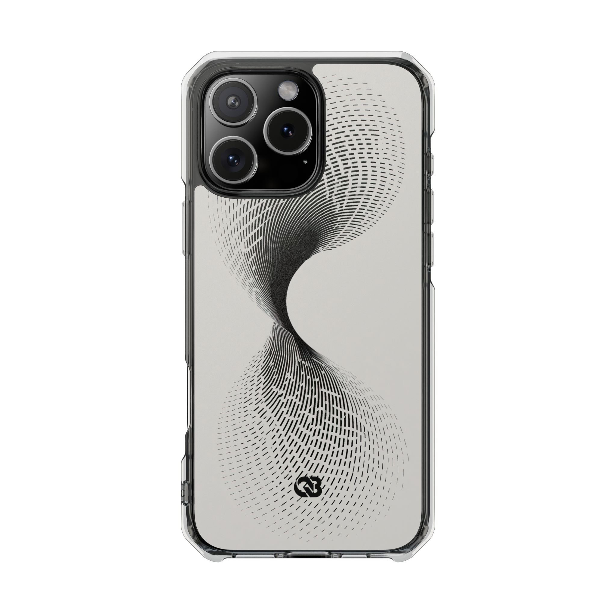 White Impact MagSafe Phone Case for iPhone - Linear Torsion Grid