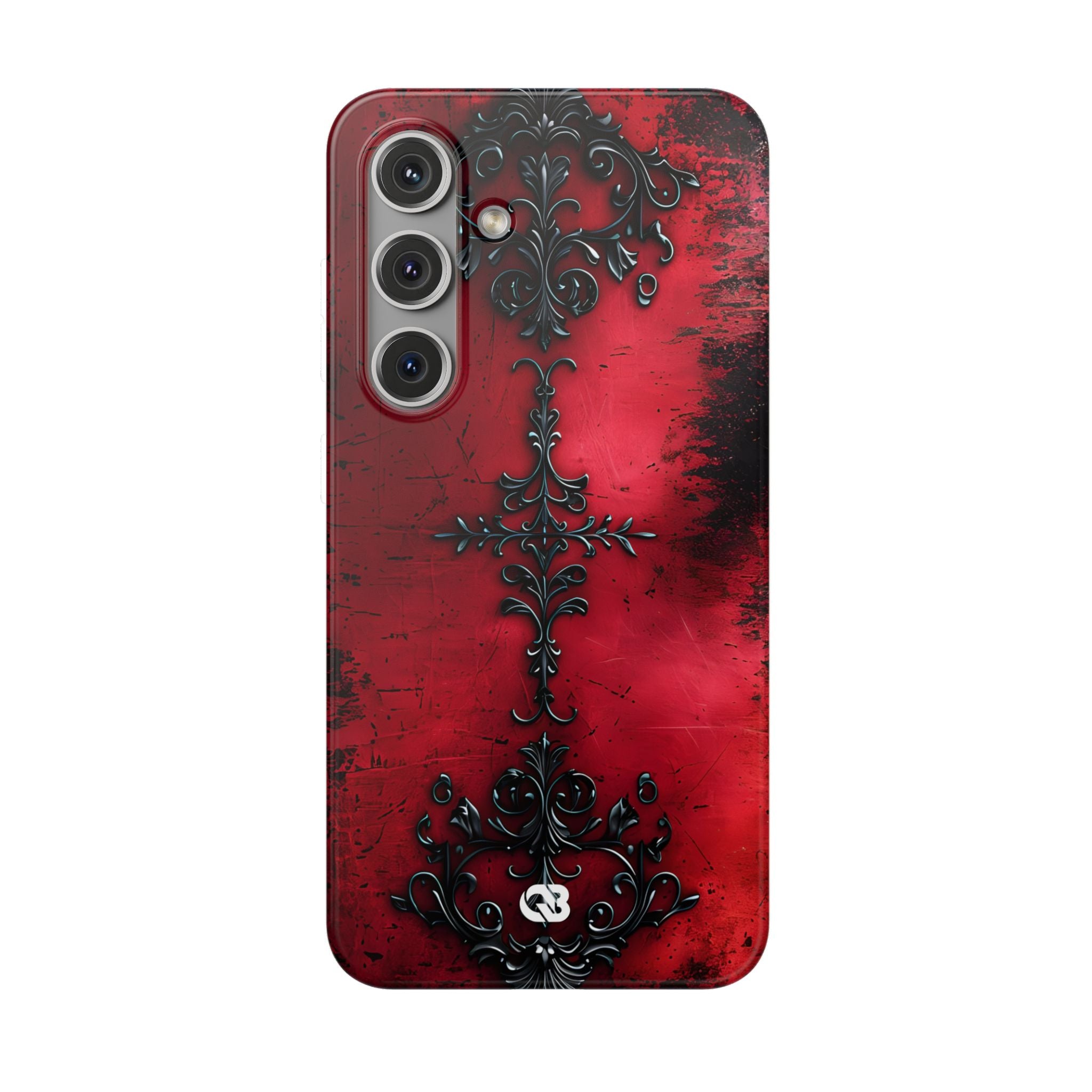 Crimson Gothic Filigree · Soft Phone Case for Samsung