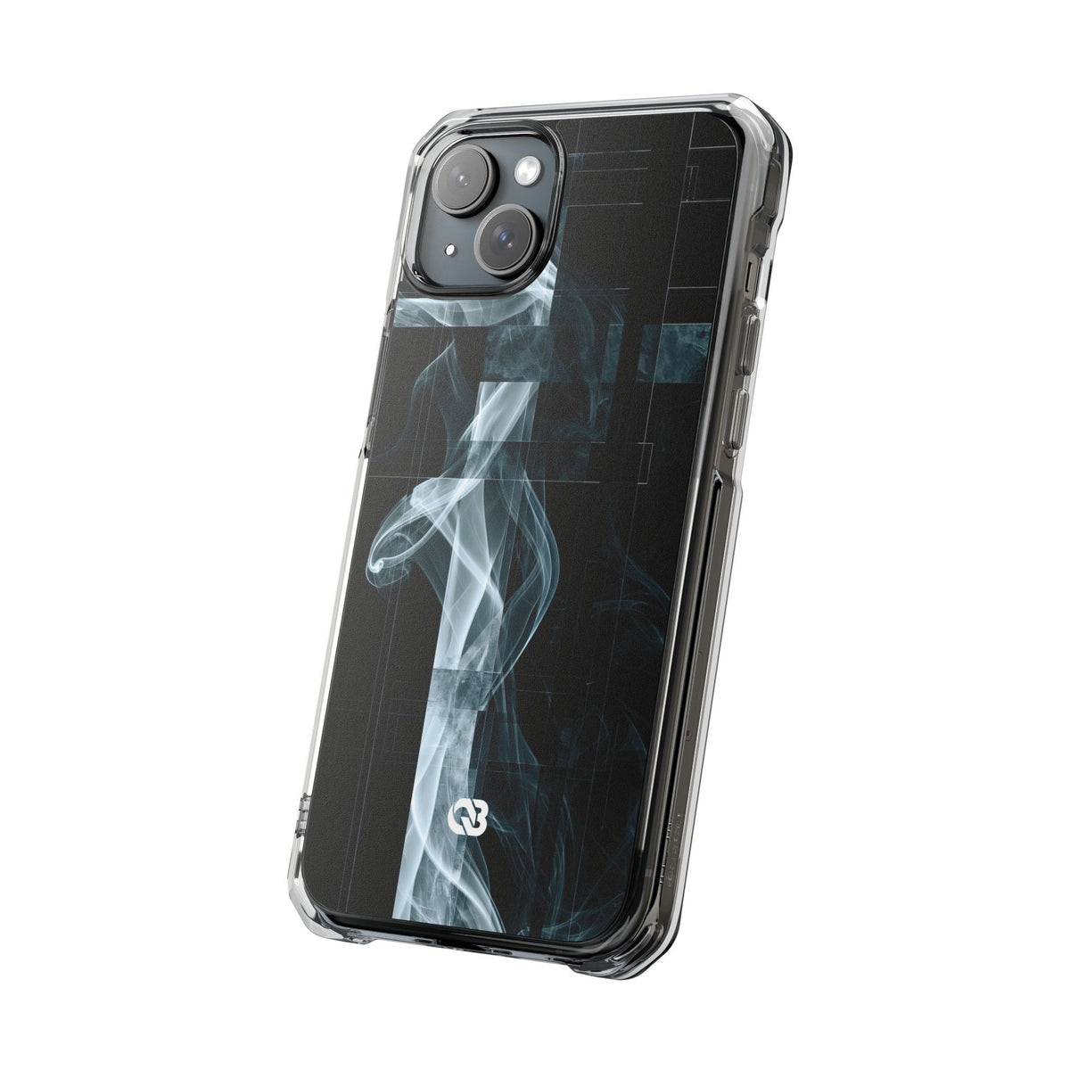 Fractured Smoke · Clear Impact Magnetic Phone Case for iPhone · Black