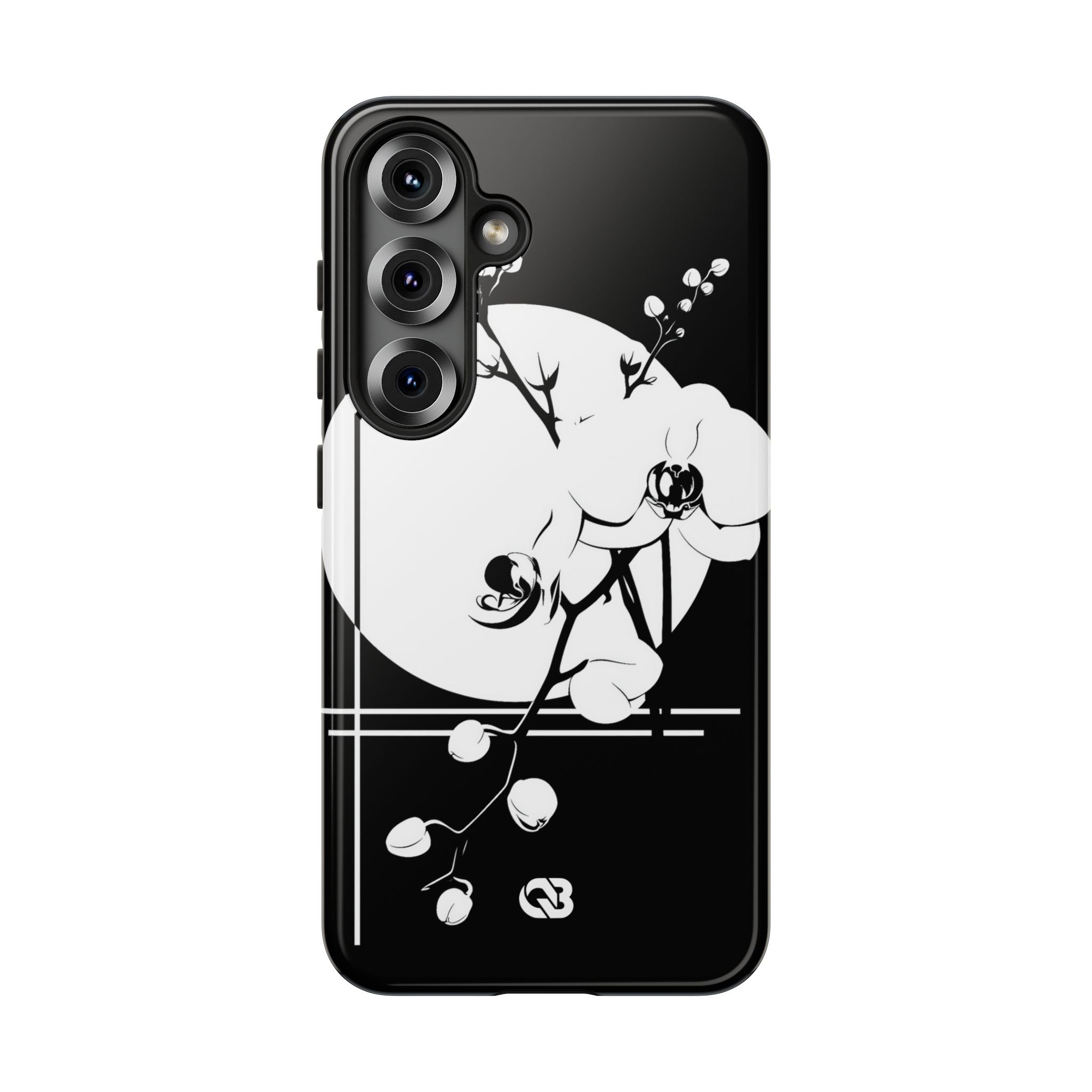 Black Tough Phone Case for Samsung - Lunar Orchid Grid