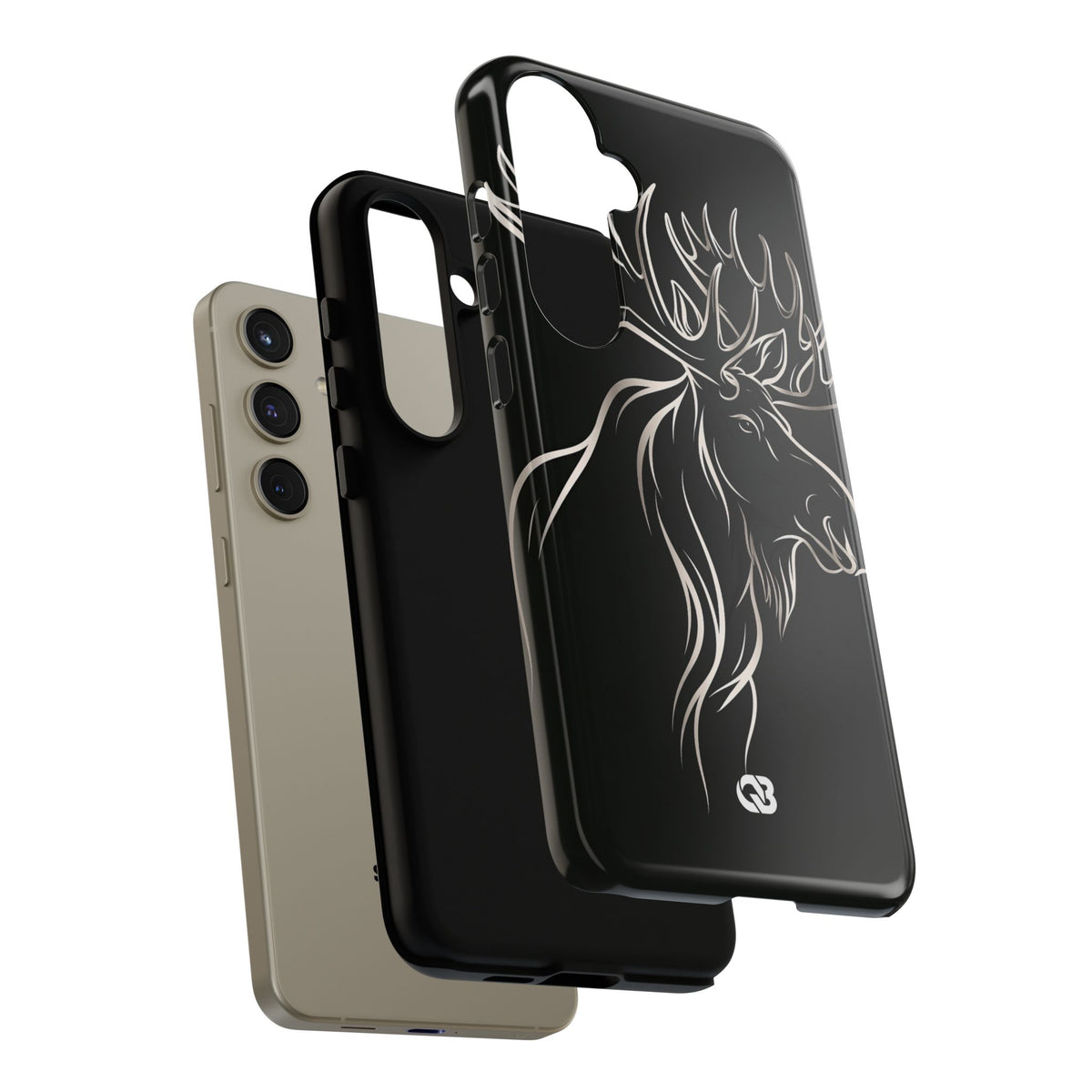 Nordic Moose Contour · Tough Phone Case for Samsung · Black