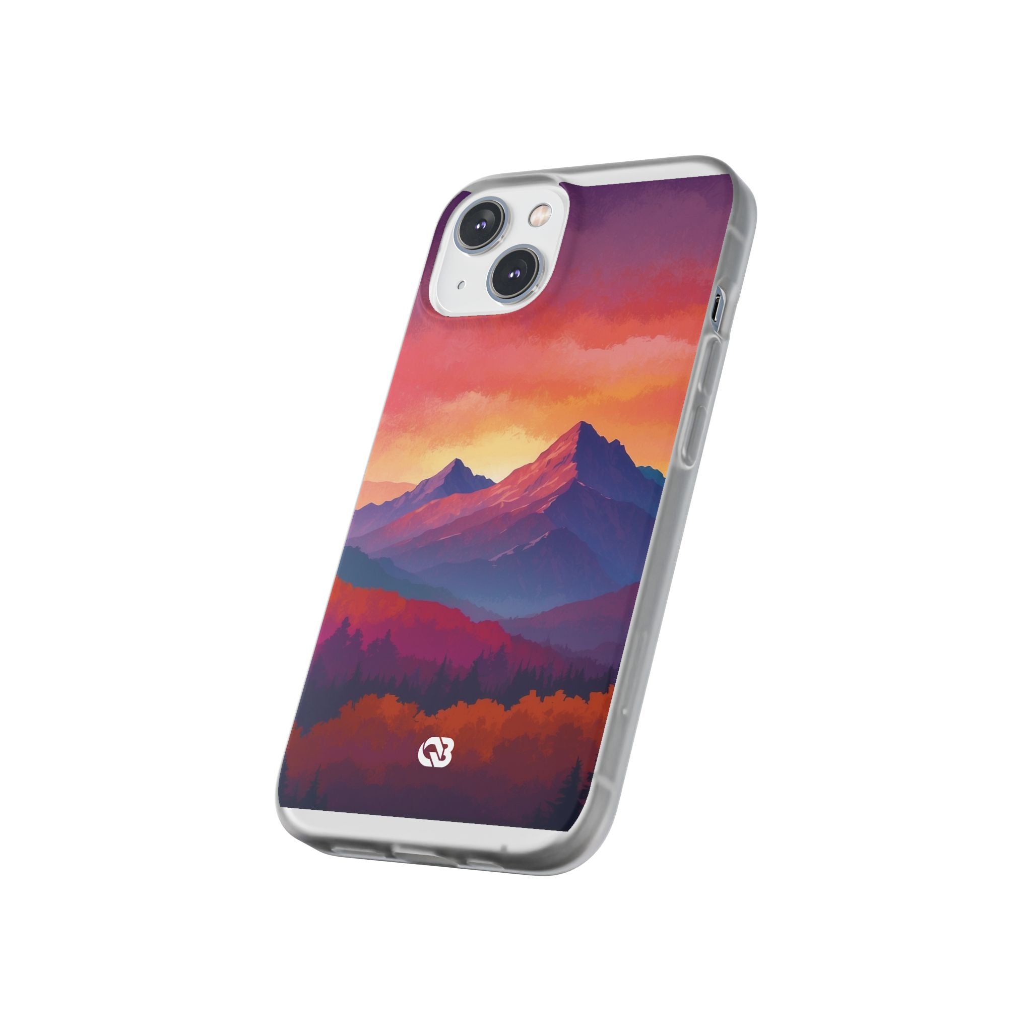 Crimson Mountain Dusk · Soft Custodia per iPhone