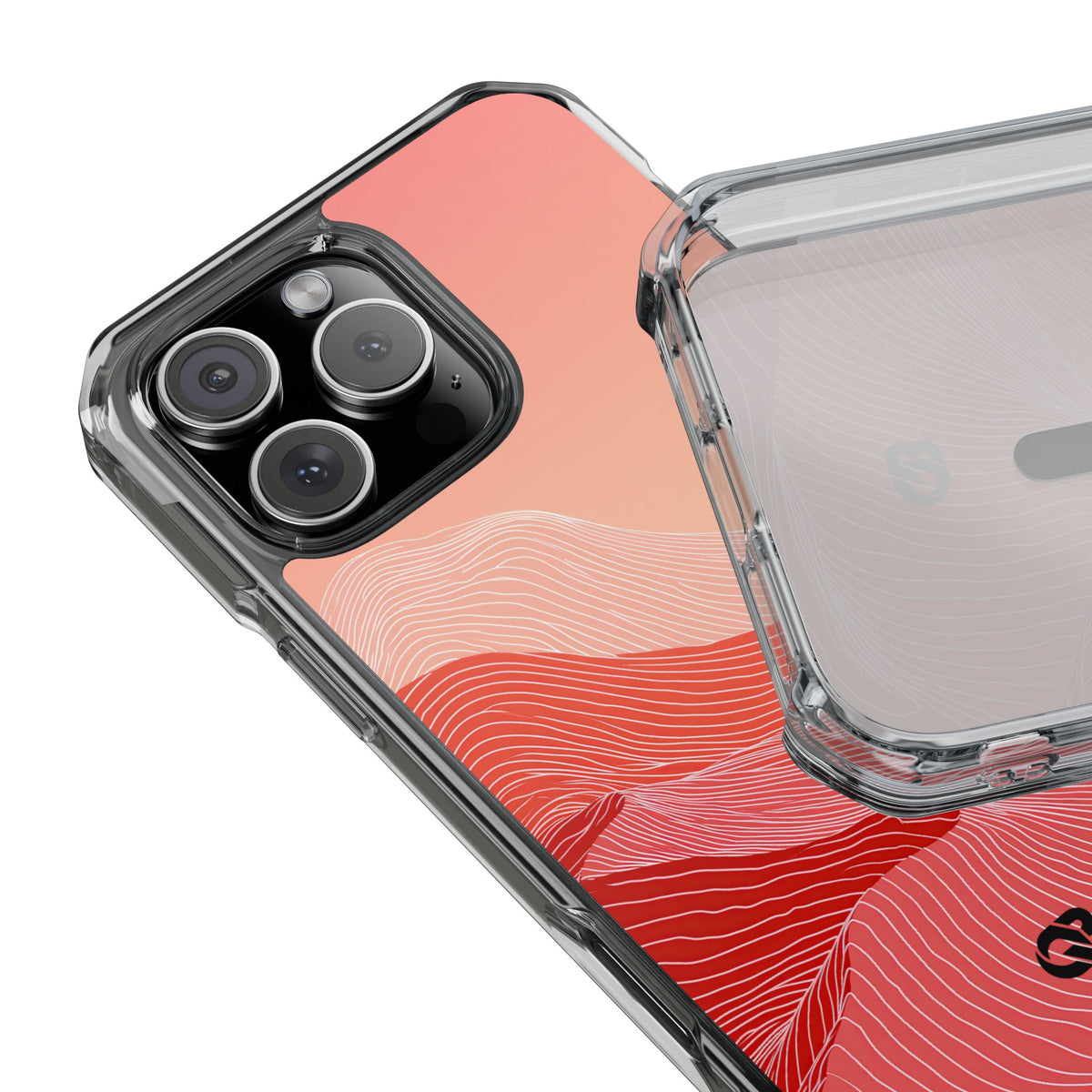 Red Impact MagSafe Phone Case for iPhone - Crimson Ridge Contour