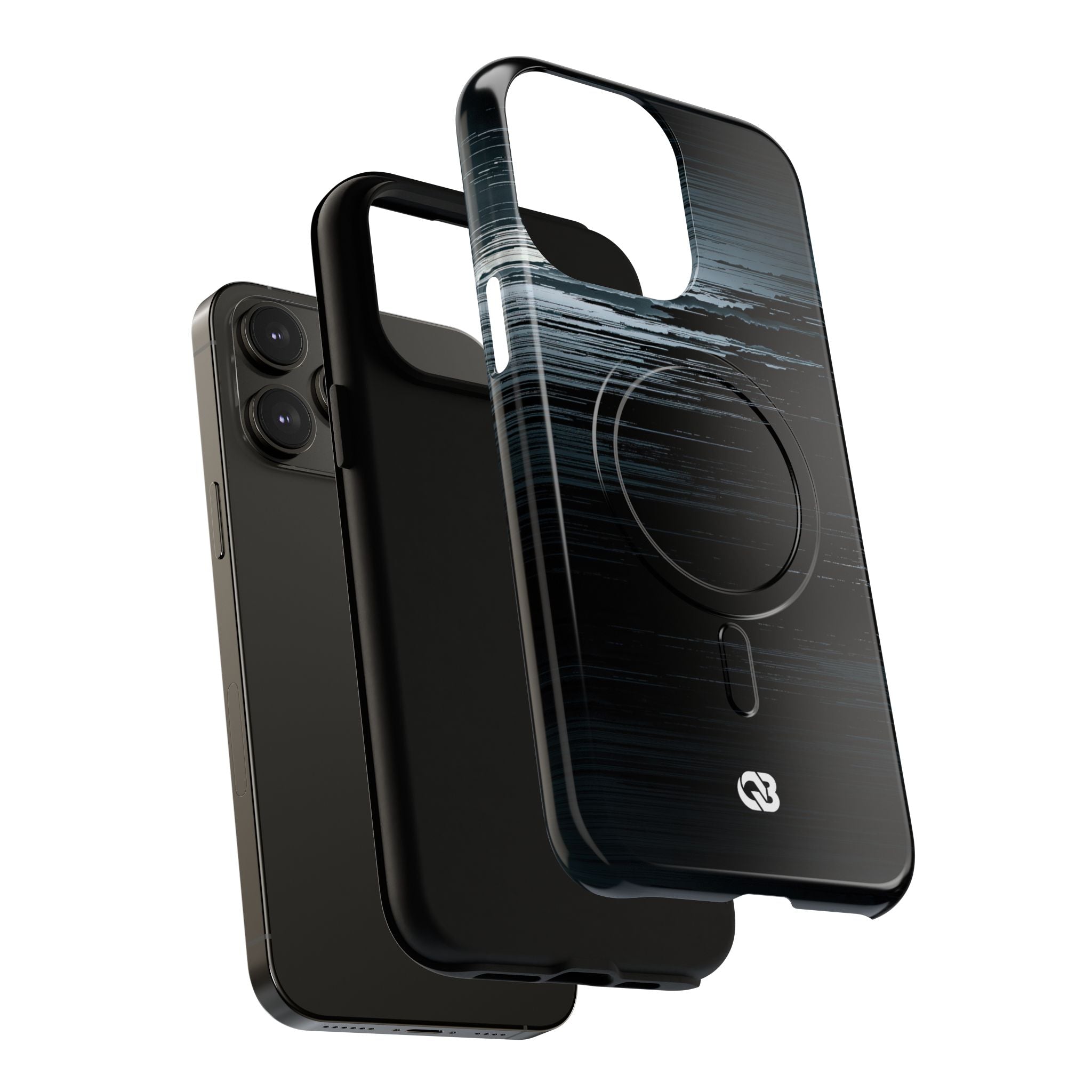 Black Tough 2.0 Magsafe Phone Case for iPhone - Frozen Signal Glitch