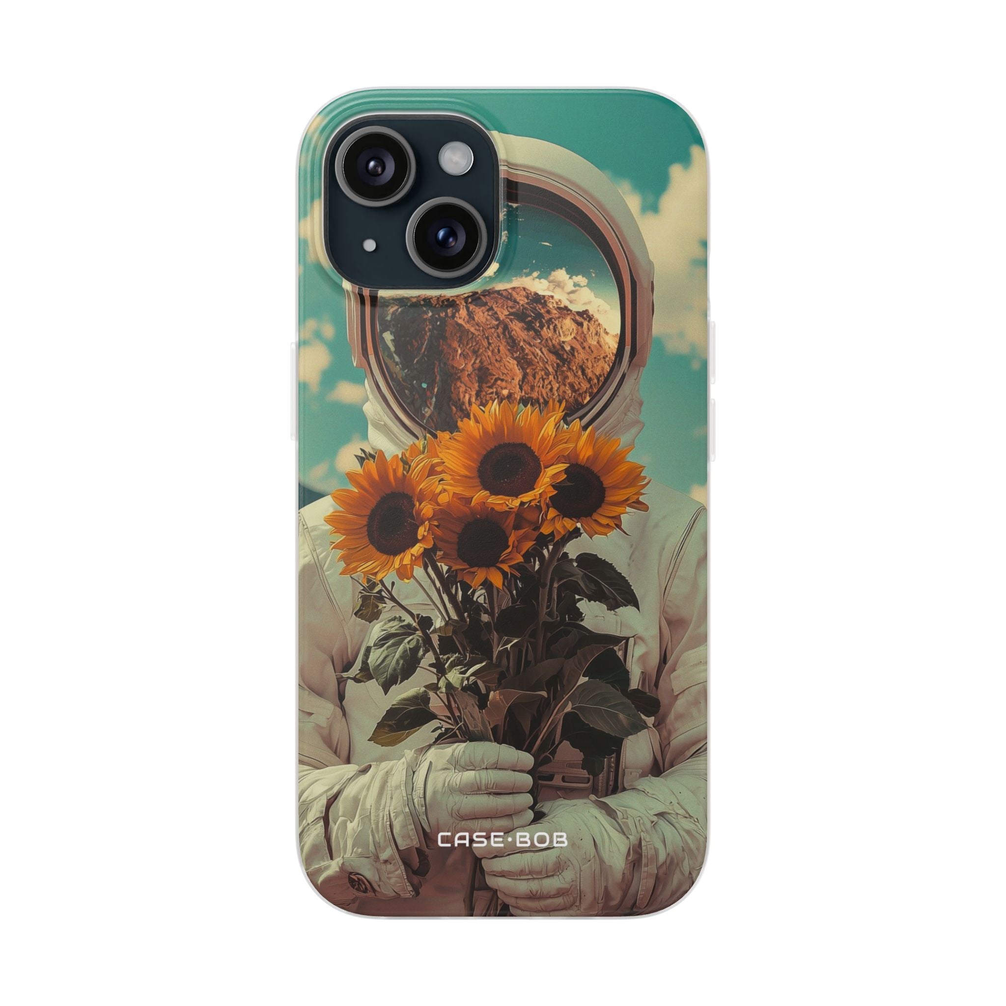 Sonnenblumen-Astronaut iPhone 15 Case - Soft