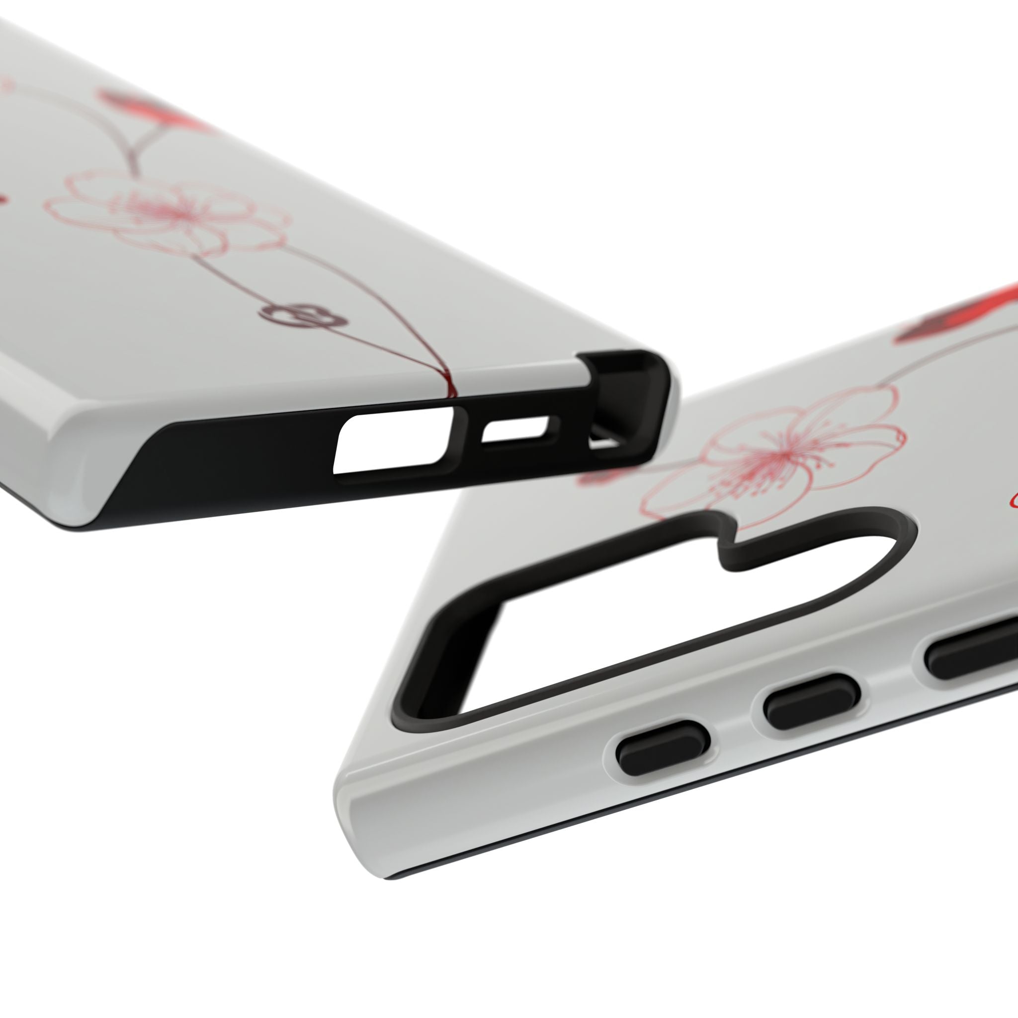 Red Tough Phone Case for Samsung - Kyoto Ember Bloom