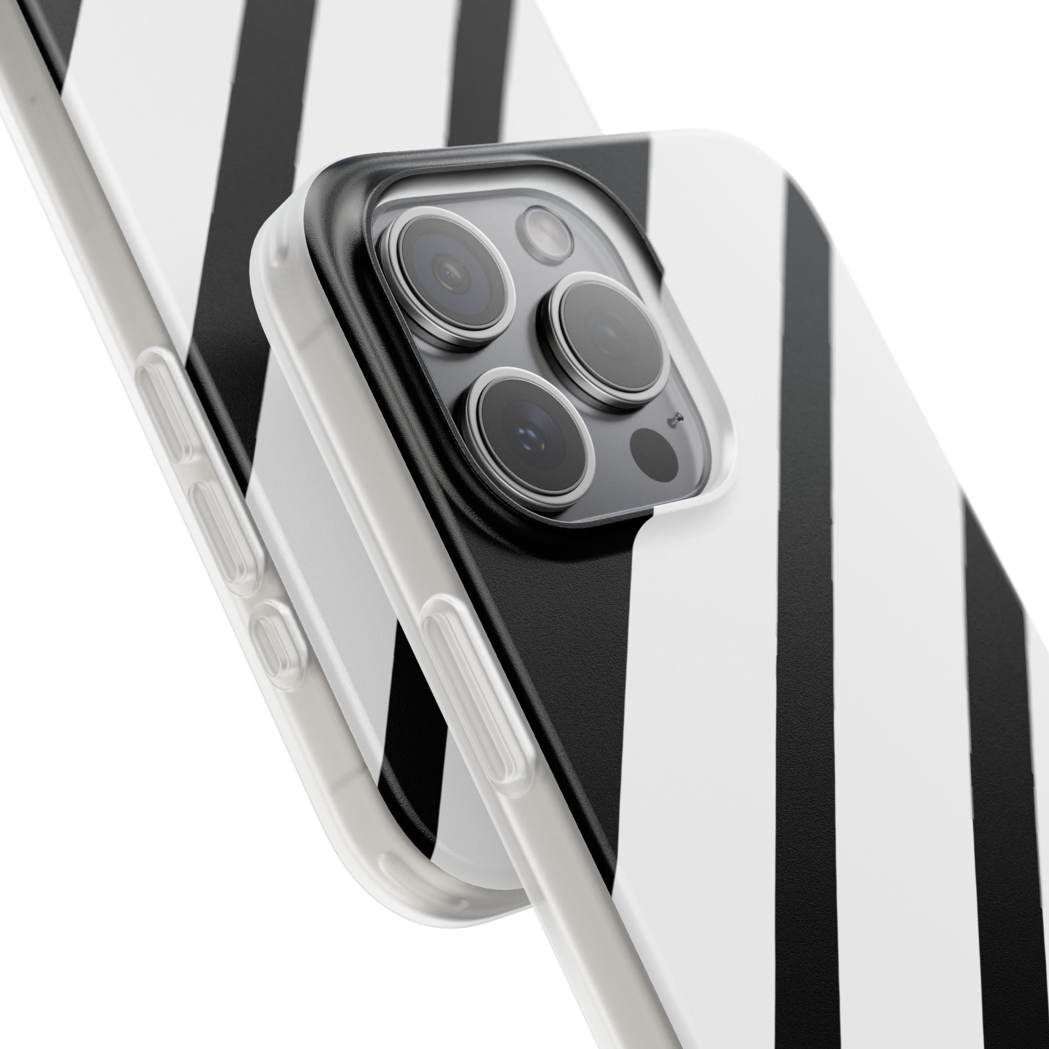 Diagonale Streifen Noir iPhone 15 Pro Max Case - Soft