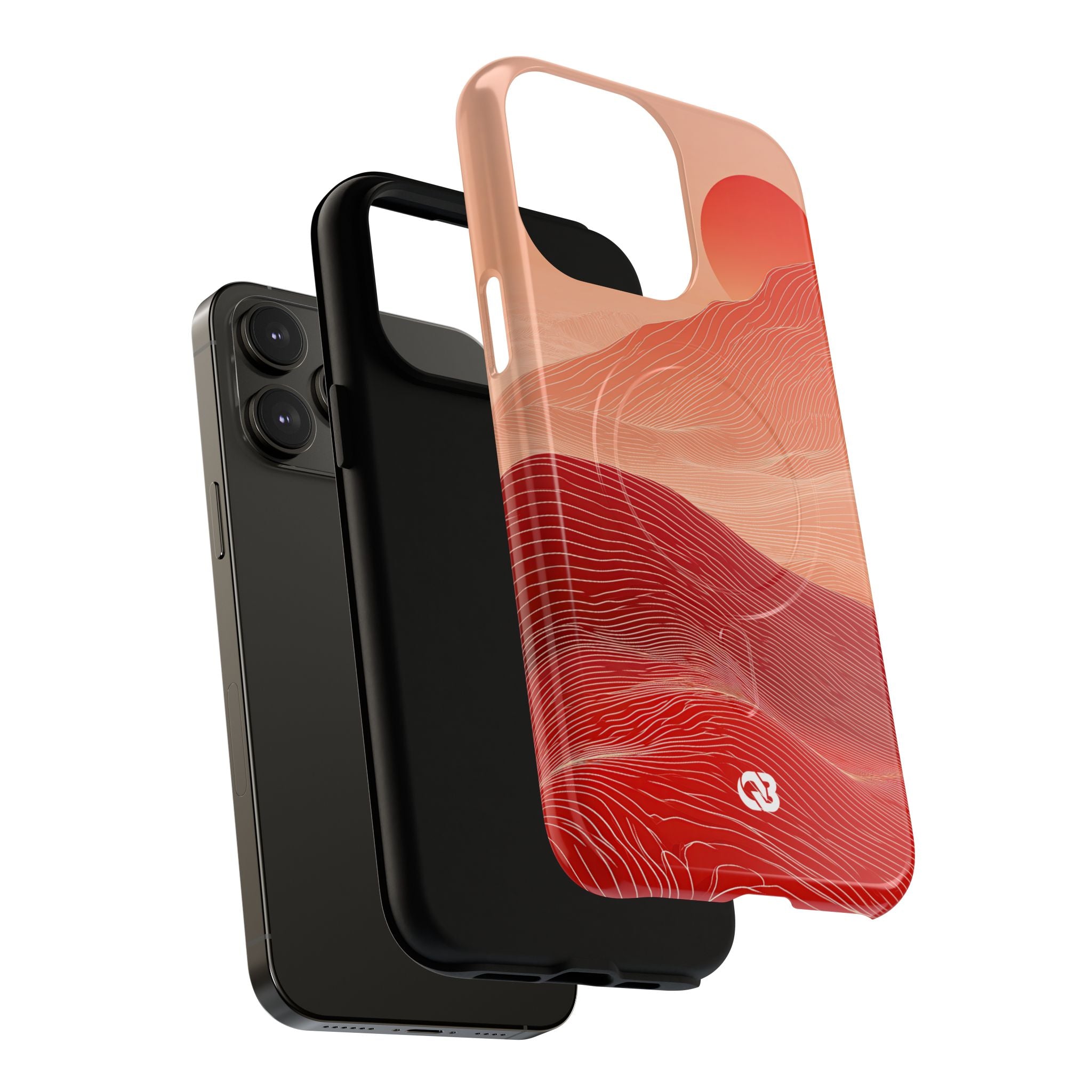 Red Tough 2.0 Magsafe Phone Case for iPhone - Crimson Ridge Lines