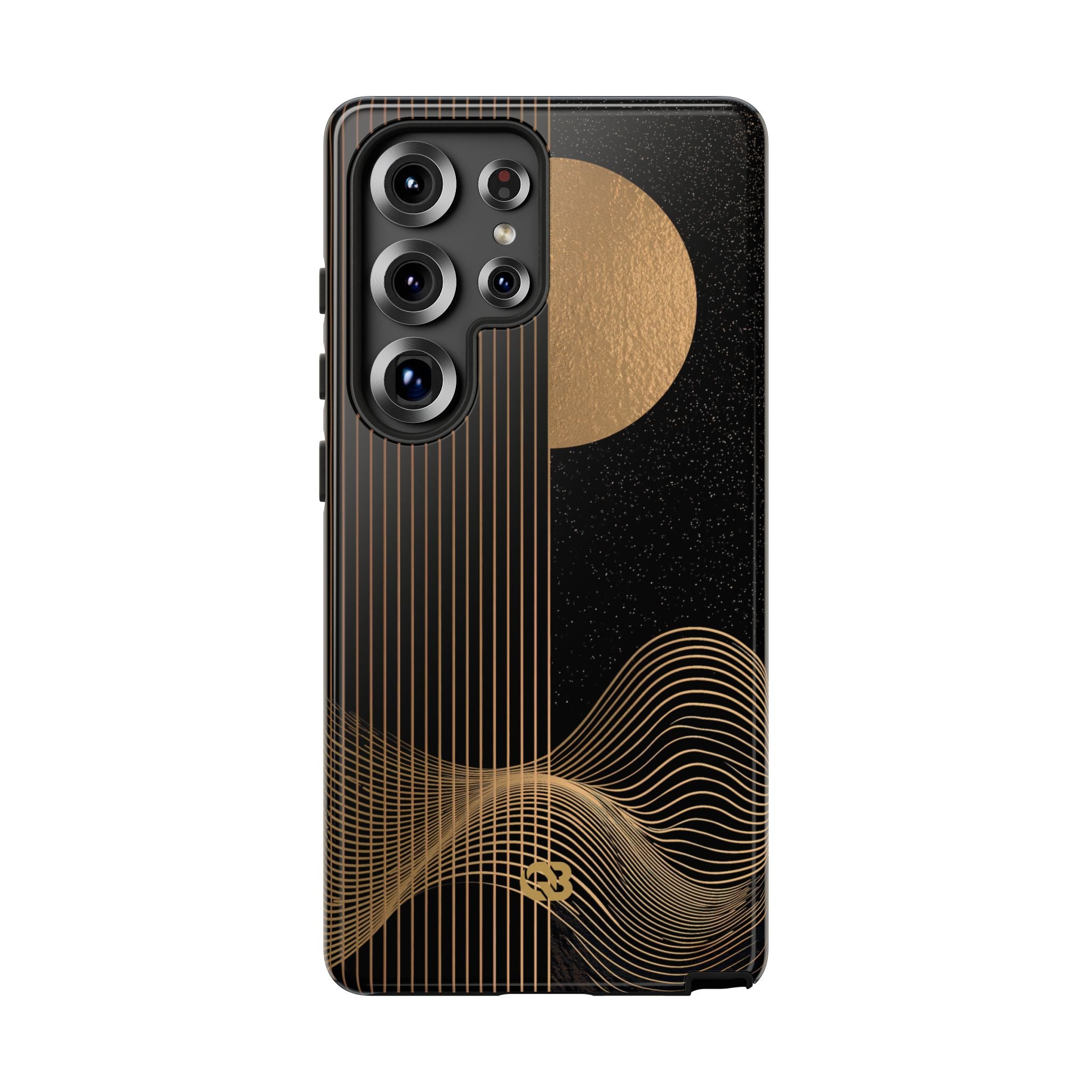 Gold Tough Phone Case for Samsung - Gilded Obsidian Dunes