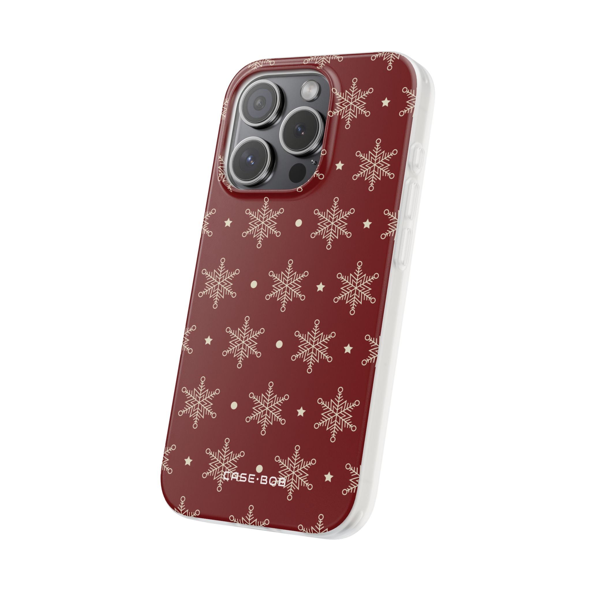 Creme Schneeflocke Crimson iPhone 15 Pro Case - Soft