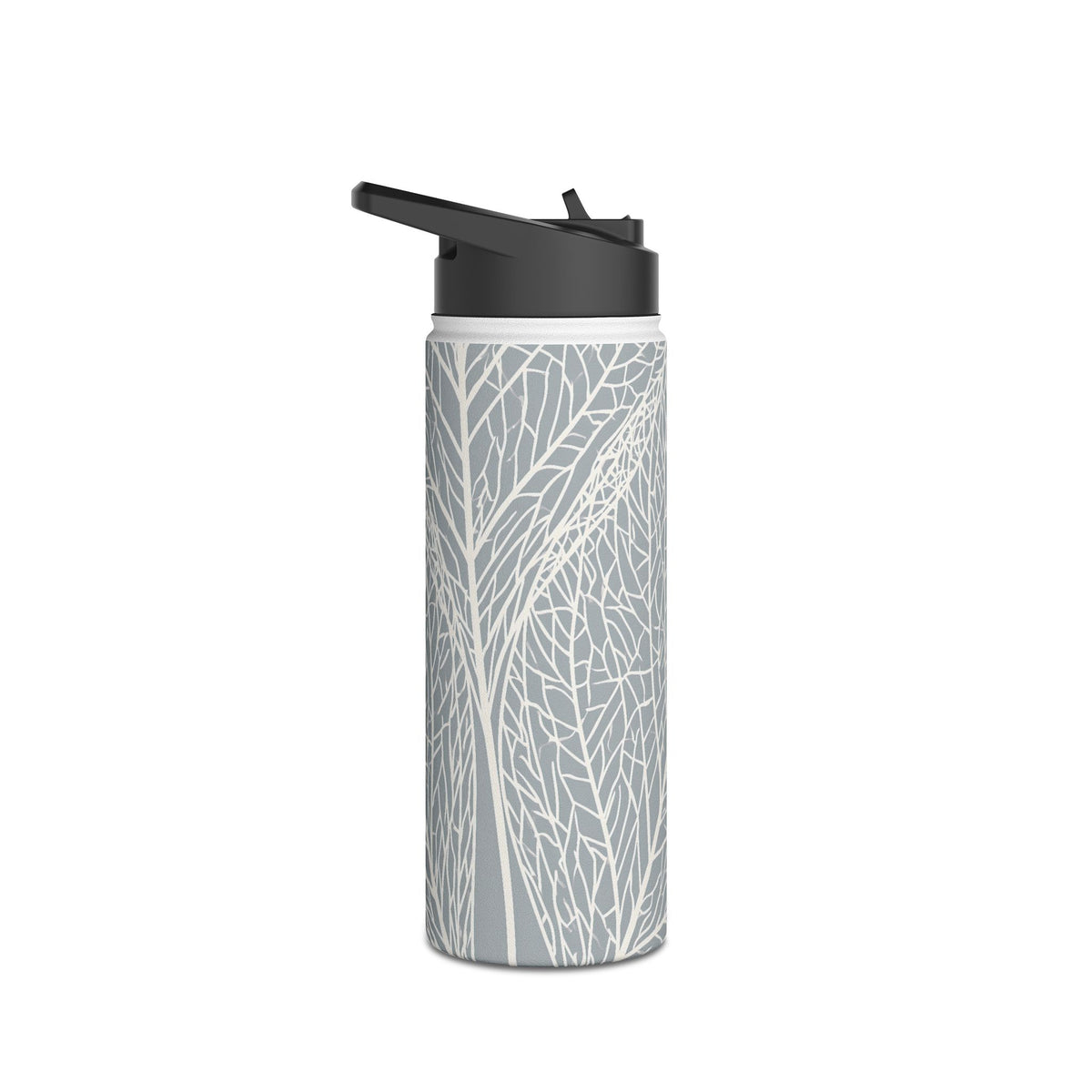 Minimal Leaf Skeleton · Insulated Water Bottle · Grey