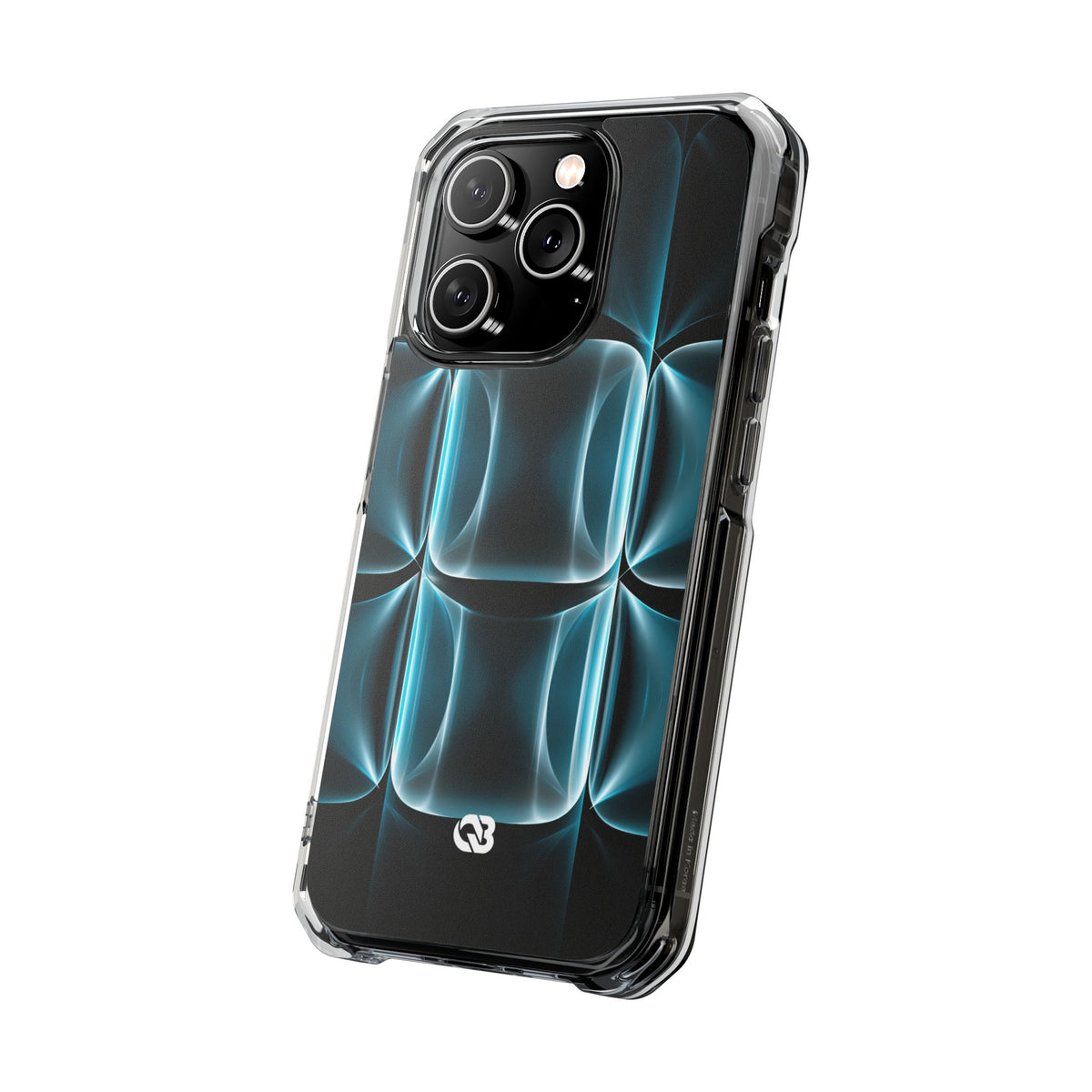 Cyan Core Matrix · Clear Impact Magnetic Phone Case for iPhone · Blue