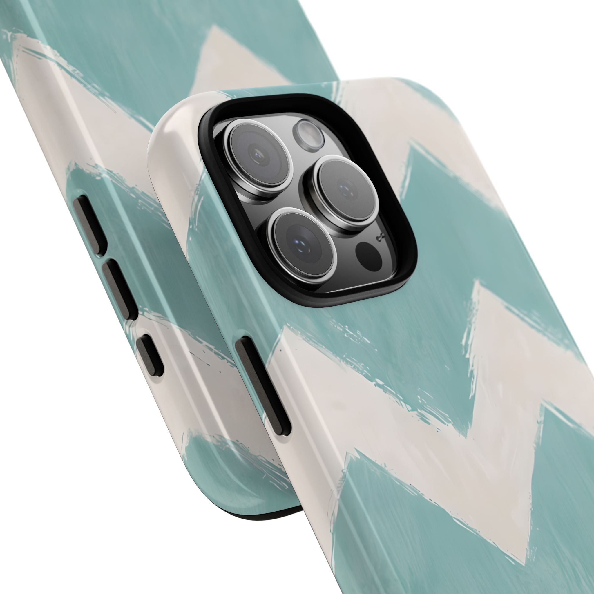 Teal Painted Chevron · Tough Phone Case for iPhone