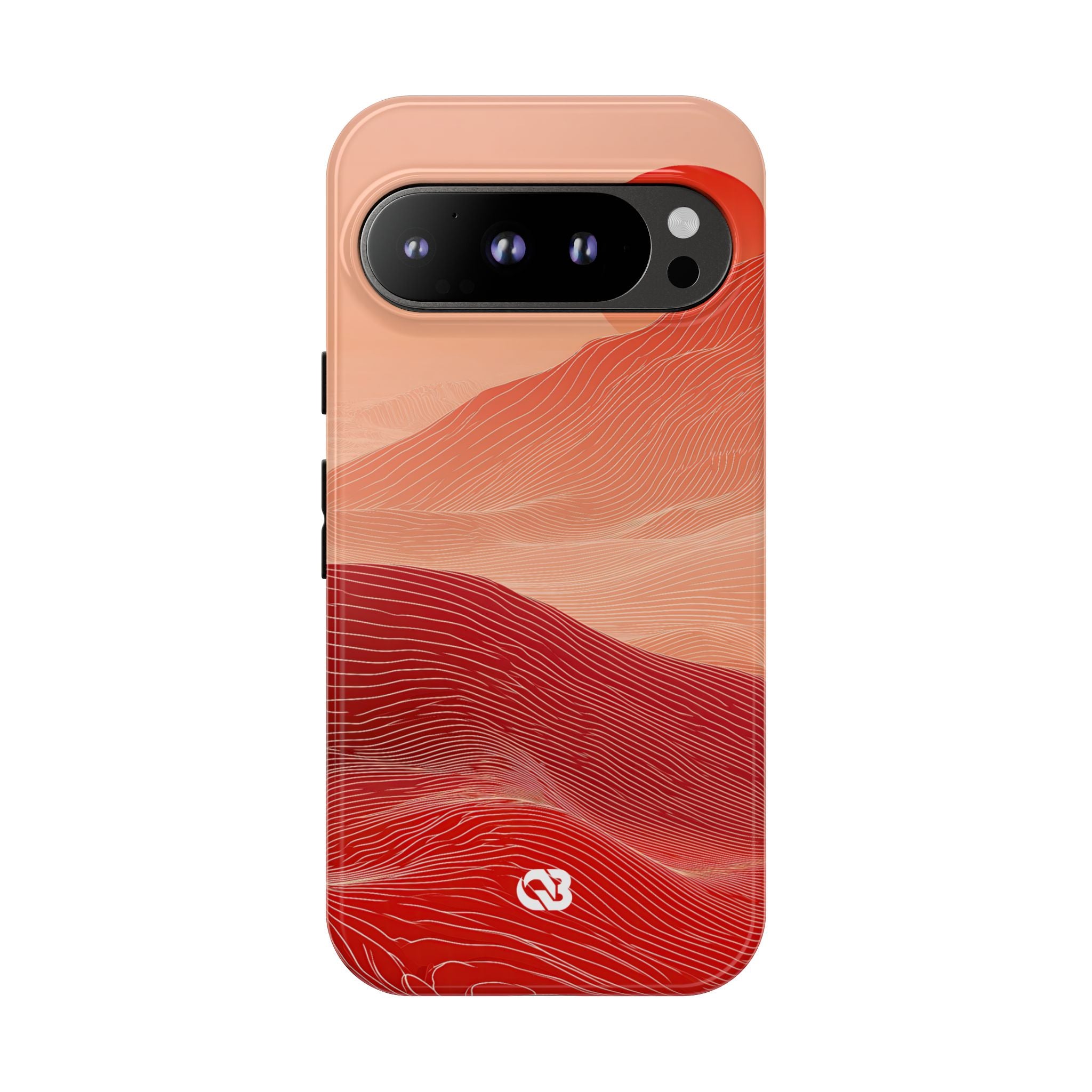 Red Tough Phone Case for Google Pixel - Crimson Ridge Lines