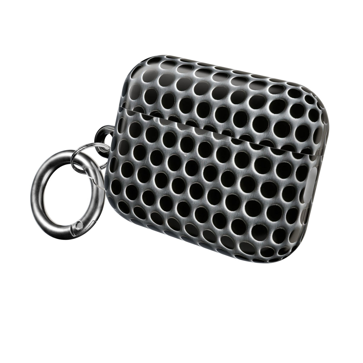 Brushed Perforated Steel · Hard Case for AirPods & AirPods Pro · Silver