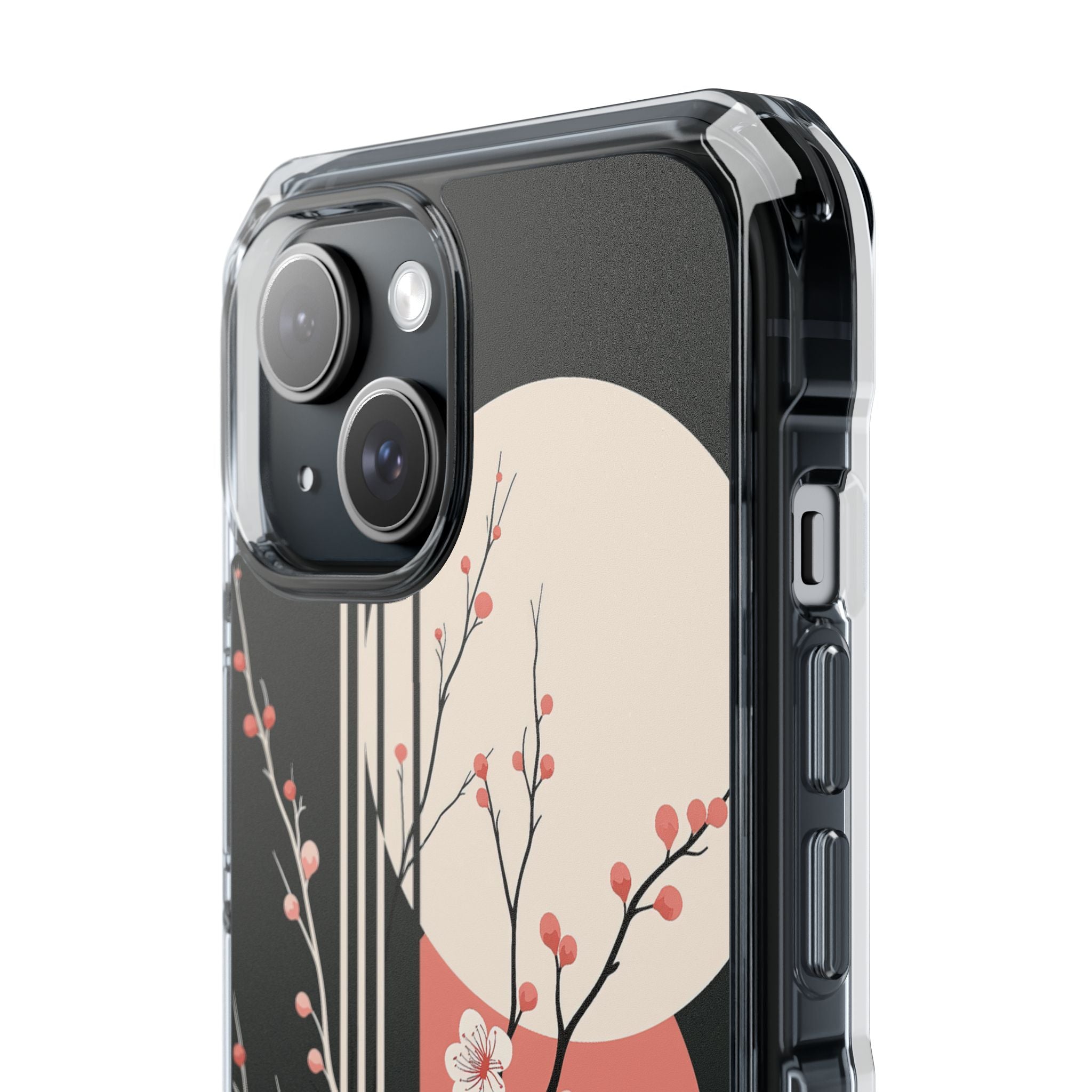 Black Impact MagSafe Phone Case for iPhone - Kyoto Midnight Blossom