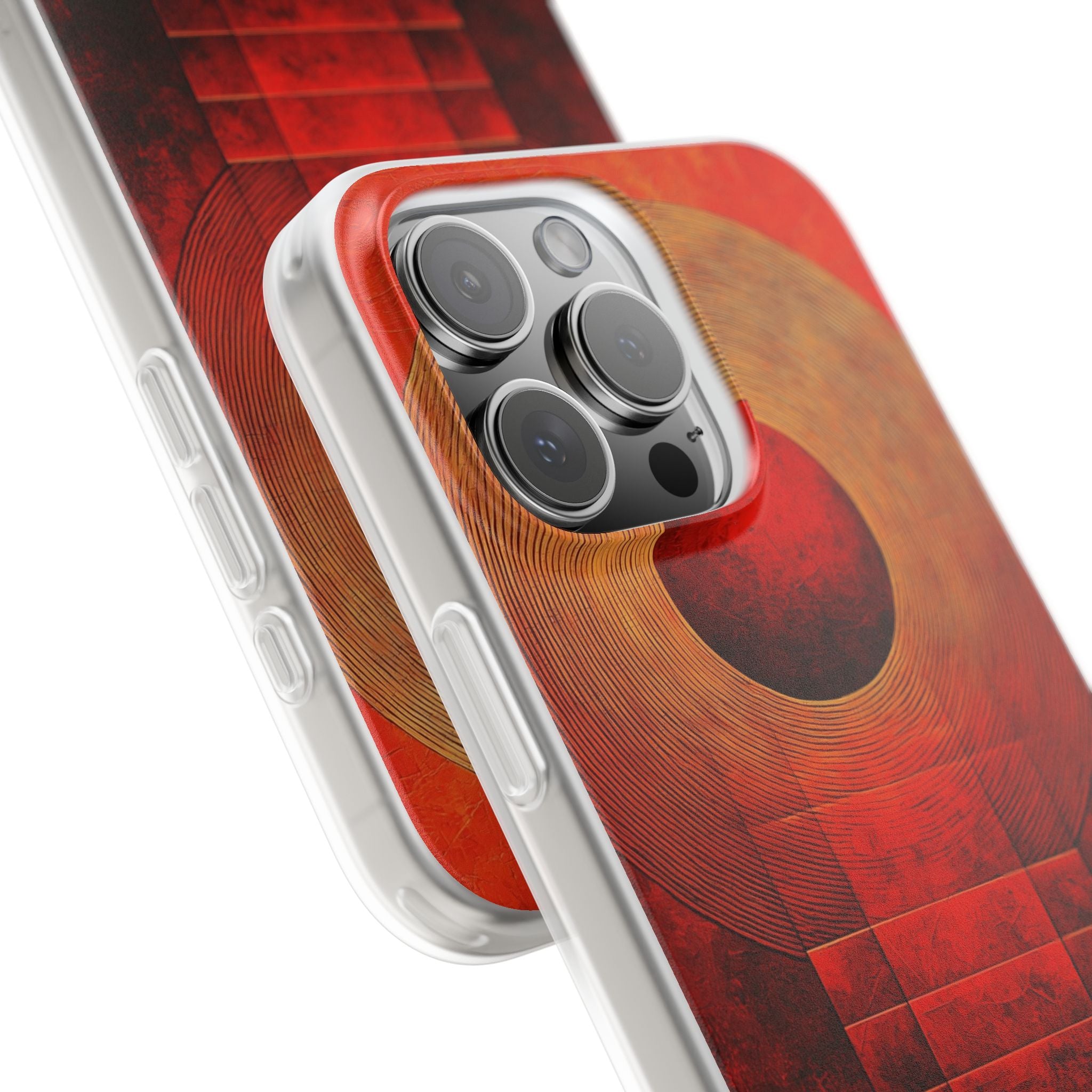 Crimson Solar Halo · Soft Custodia per iPhone