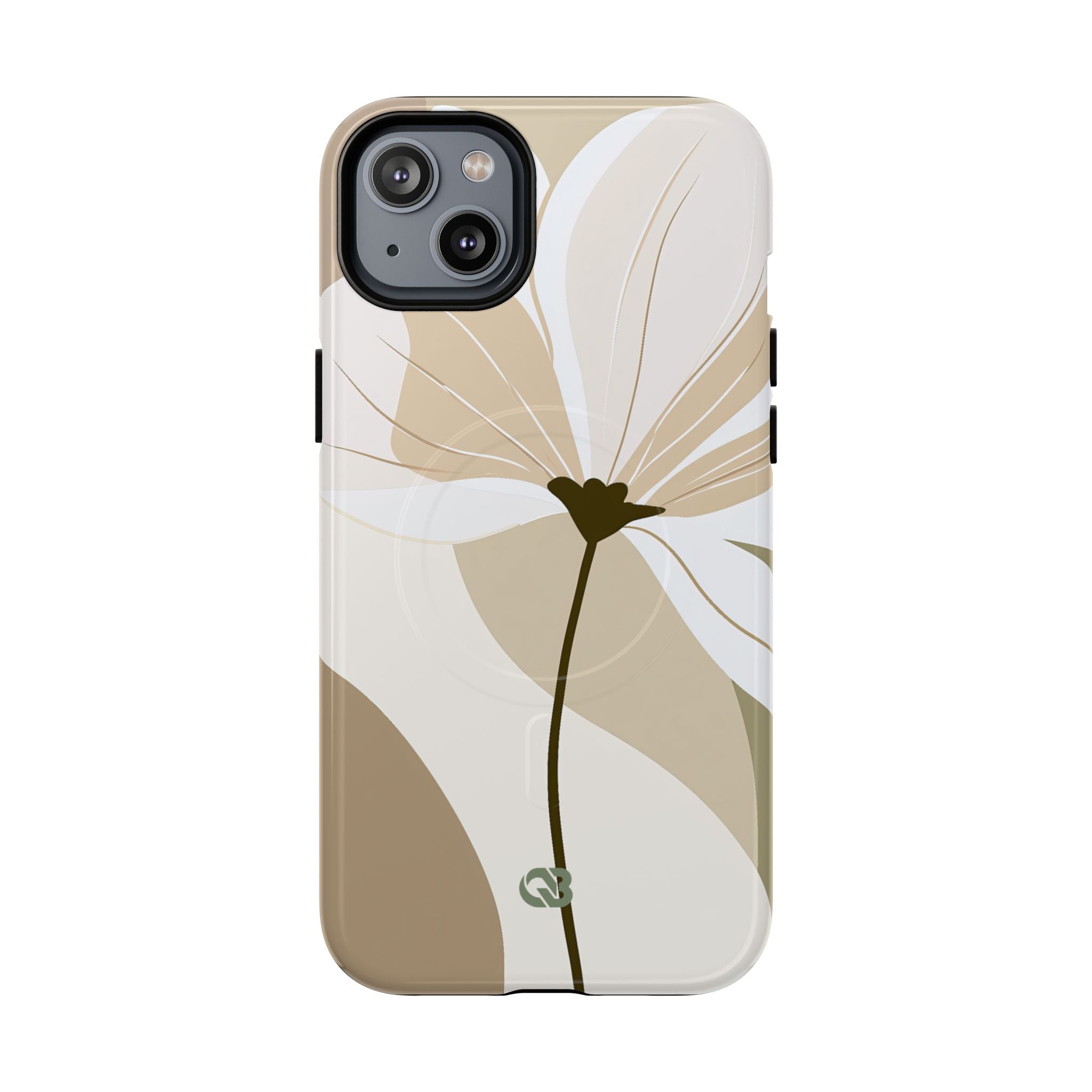 Beige Tough 2.0 Magsafe Phone Case for iPhone - Sage Linen Magnolia