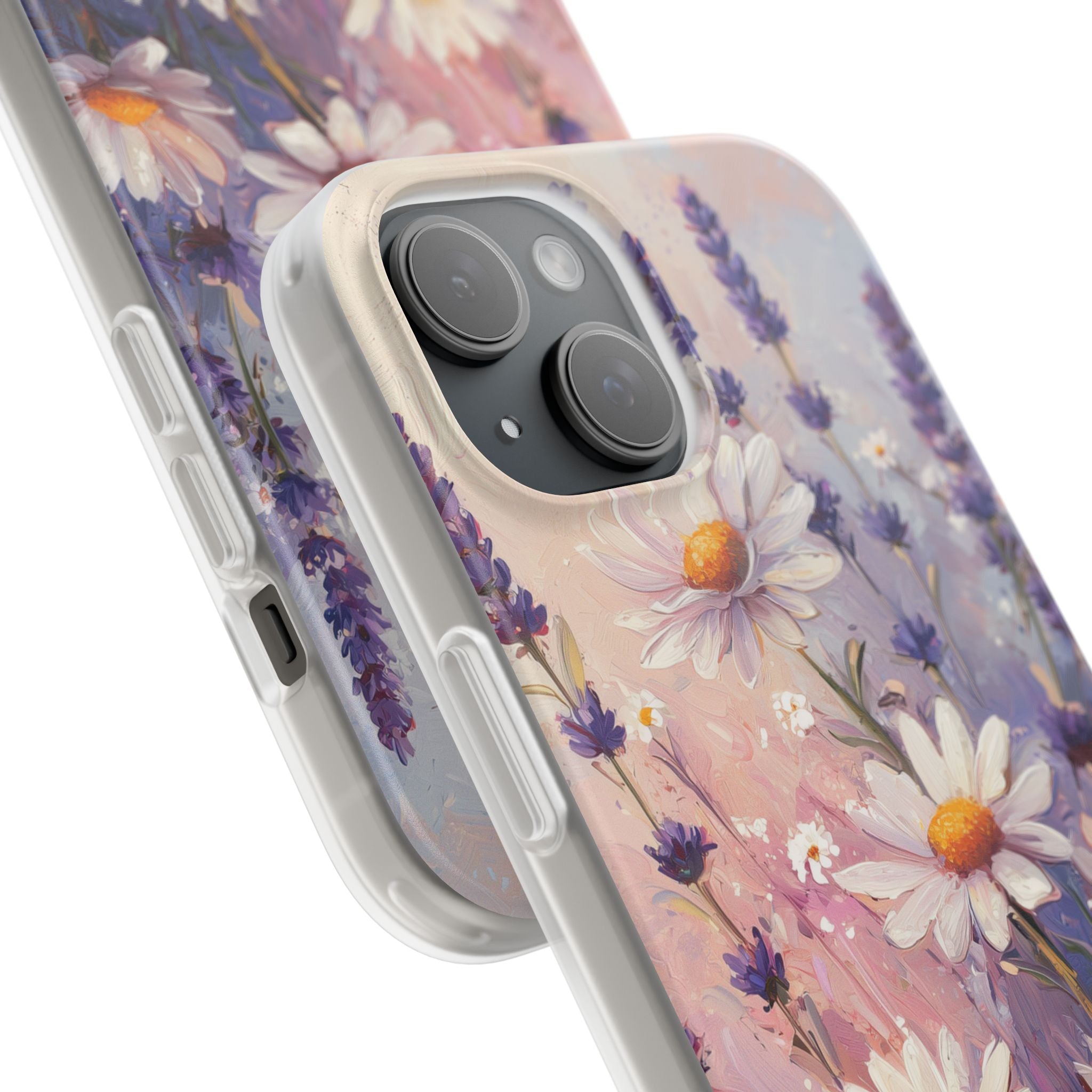 Daisy Lavender Bloom iPhone 15 Case - Soft
