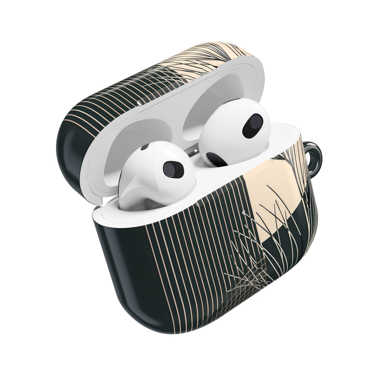 Botanical Crescent Linework · Hard Case for AirPods & AirPods Pro · Green