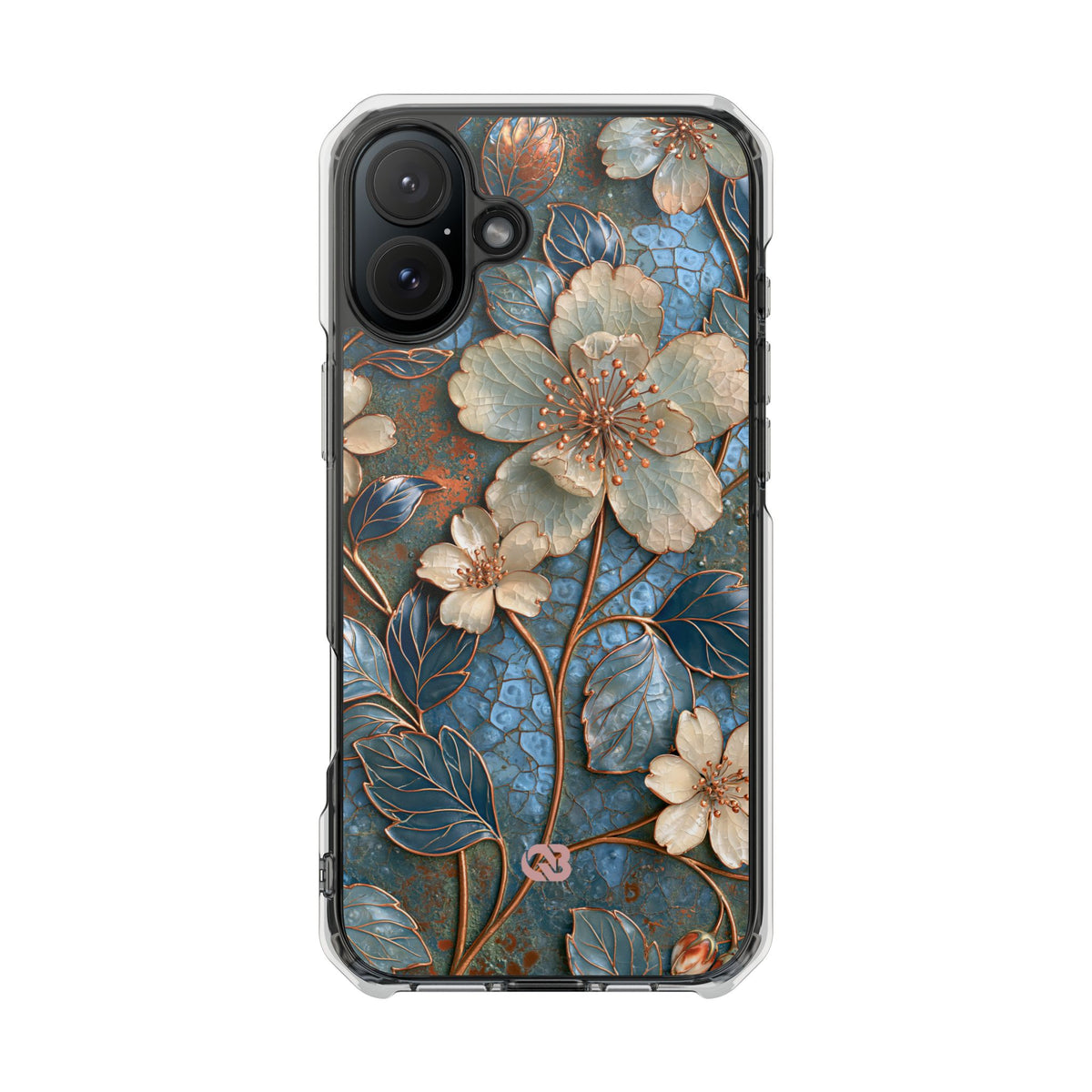 Gilded Blossom Reverie · Clear Impact Magnetic Phone Case for iPhone · Teal