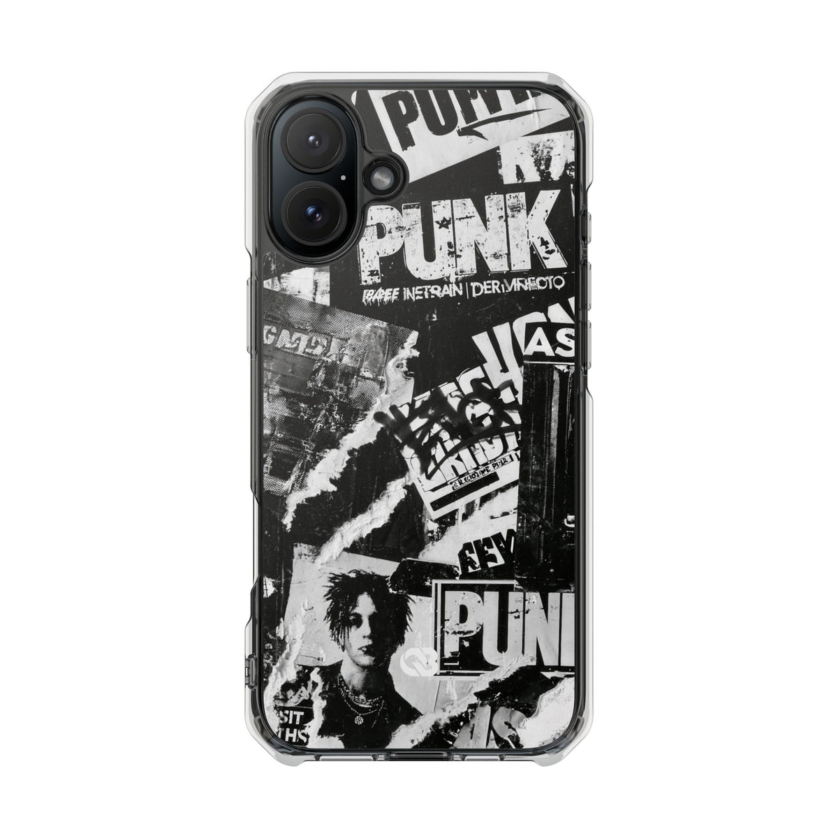 Underground Punk Collage · Clear Impact Magnetic Phone Case for iPhone · Black