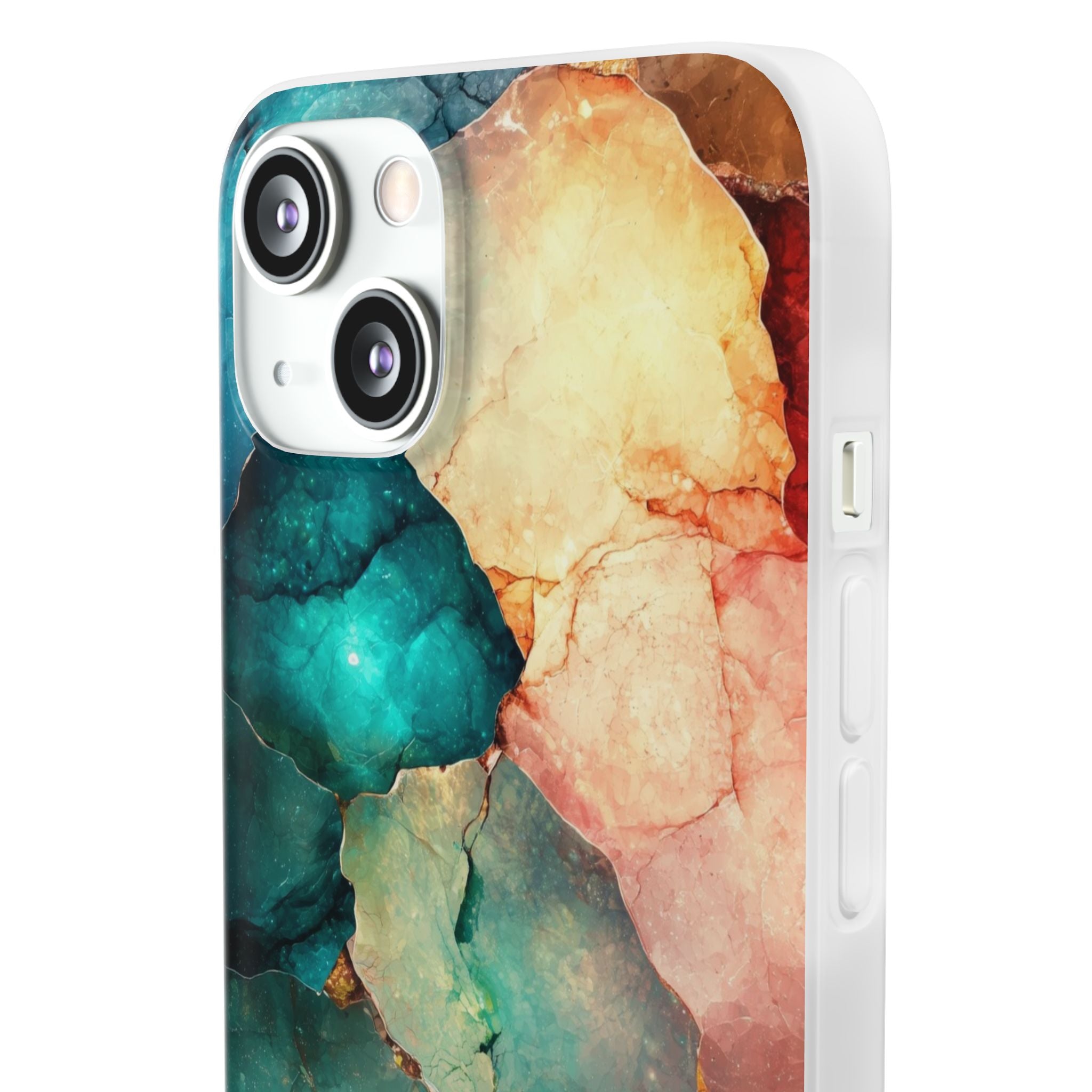 Teal Mosaic Veins iPhone 13 - Soft