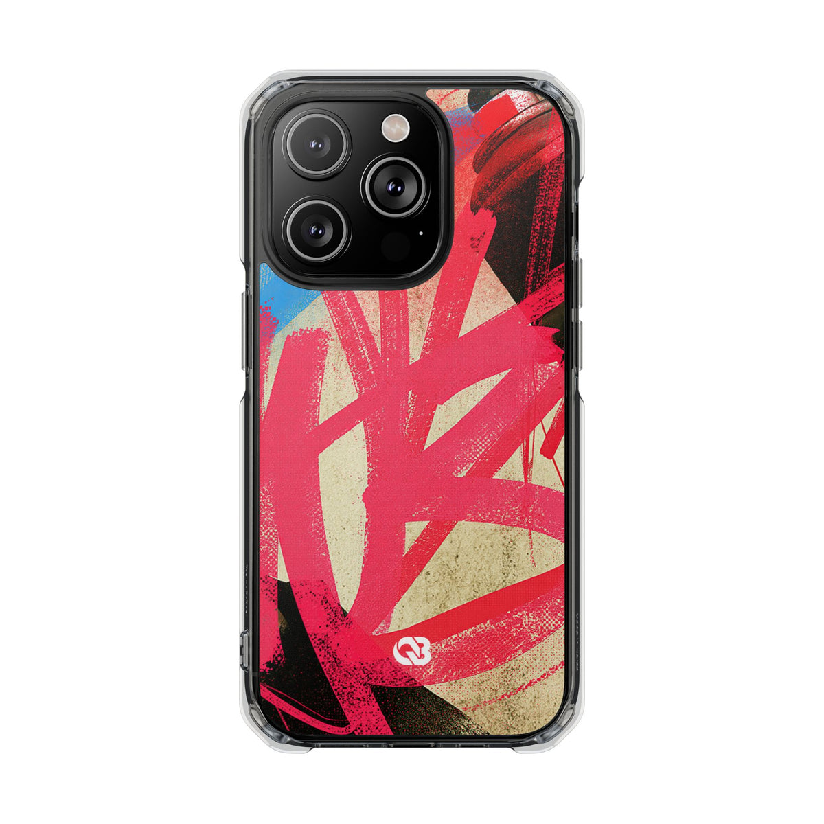 Neon Spray Tag · Clear Impact Magnetic Phone Case for iPhone · Pink