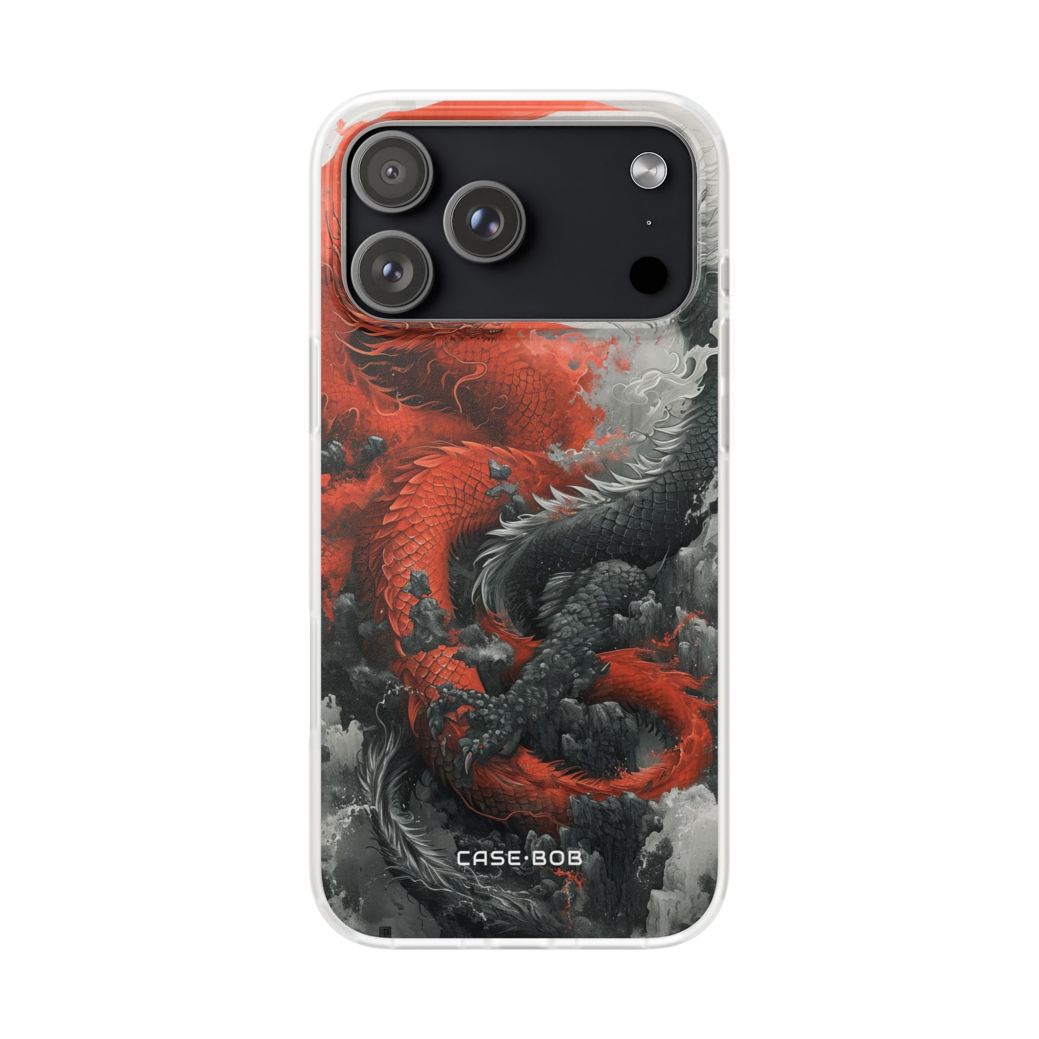 Twin Dragons Crimson iPhone 17 Pro MaxCase - Soft - CASE•BOB