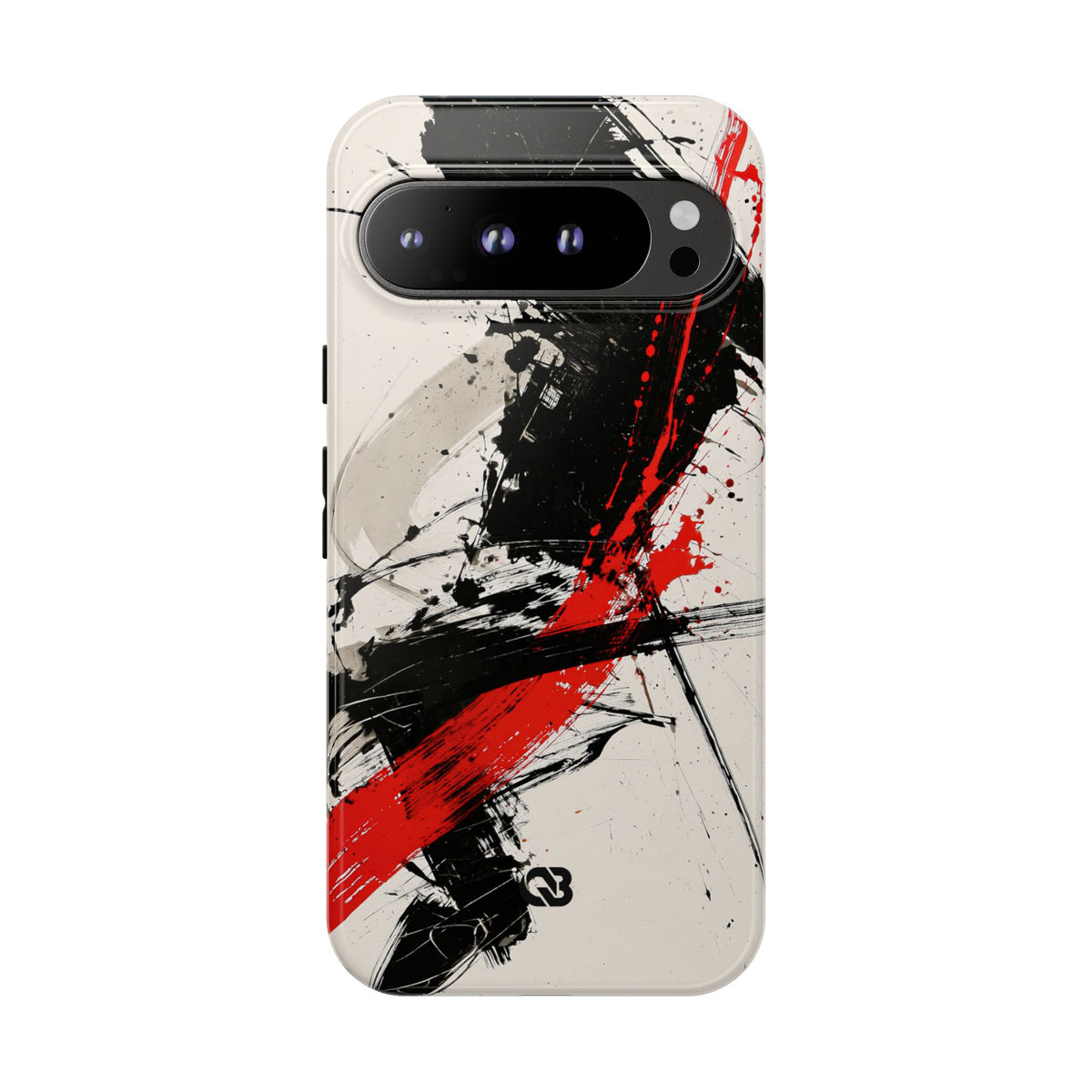 Crimson Sumi Slash · Tough Phone Case for Pixel · White