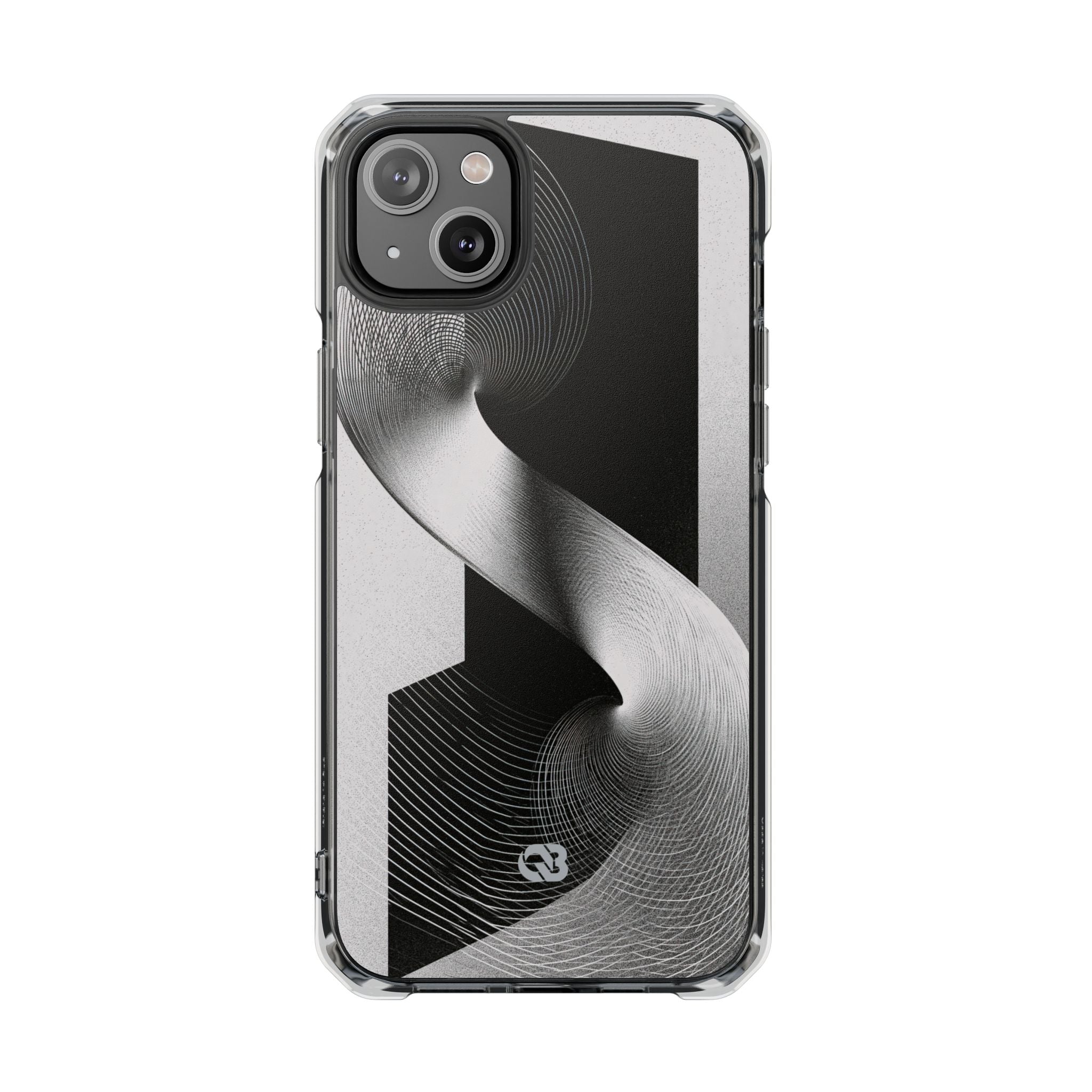 Grey Impact MagSafe Phone Case for iPhone - Obsidian Moiré Wave