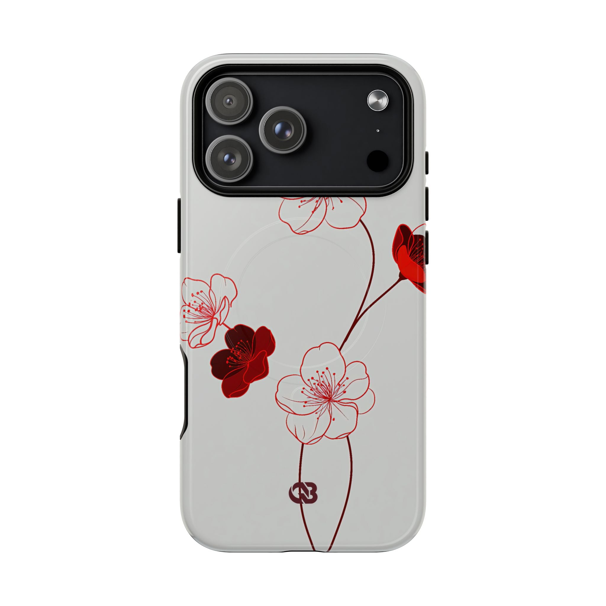 Red Tough 2.0 Magsafe Phone Case for iPhone - Kyoto Ember Bloom