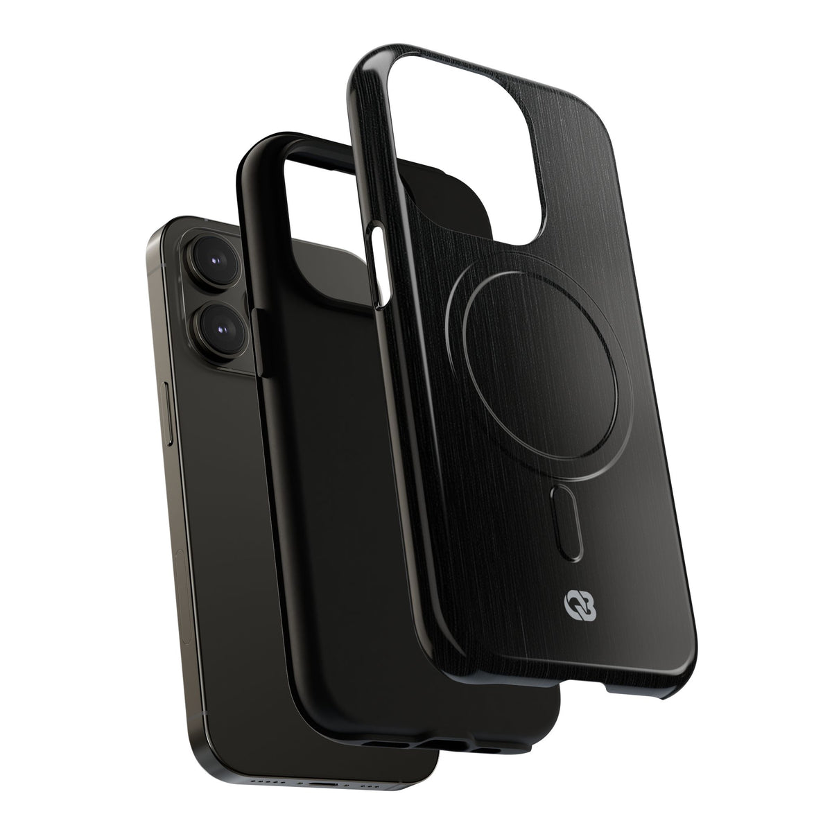 Obsidian Brushed Steel · Tough 2.0 Magnetic Phone Case for iPhone · Black
