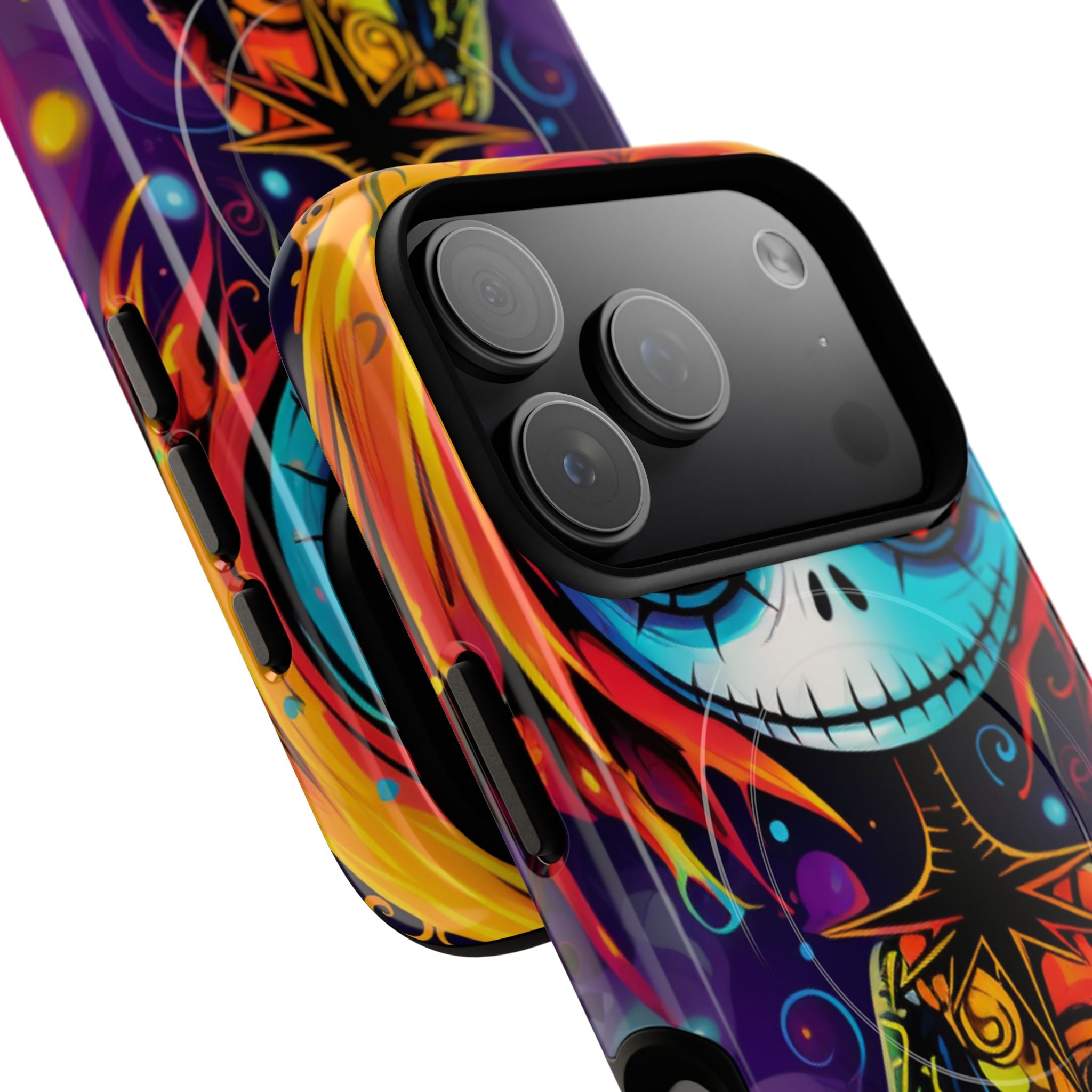 Blue Skull Swirl iPhone 17 Pro Case - Tough+ - CASE•BOB