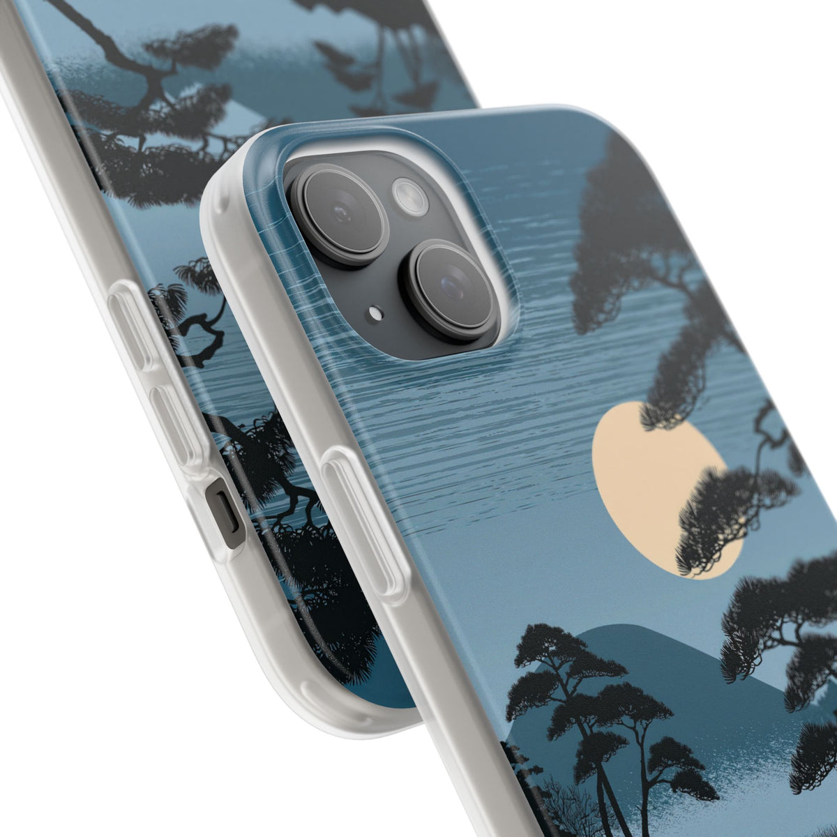 Blue Lite Phone Case for iPhone - Midnight Kyoto Pine