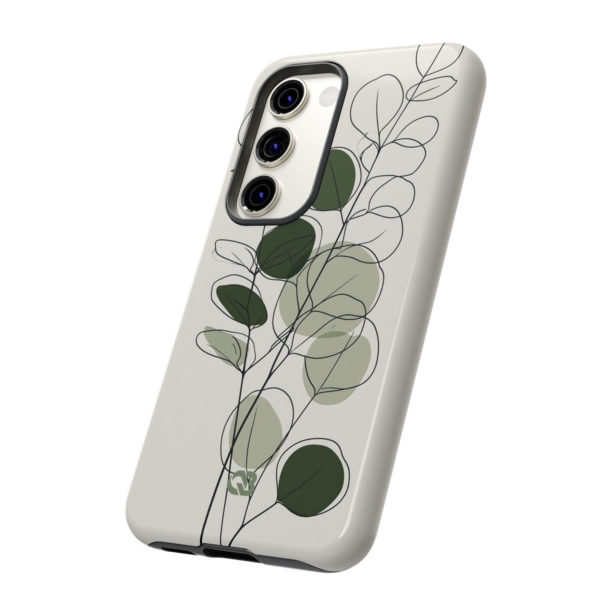 Green Tough Phone Case for Samsung - Muted Eucalyptus Sketch