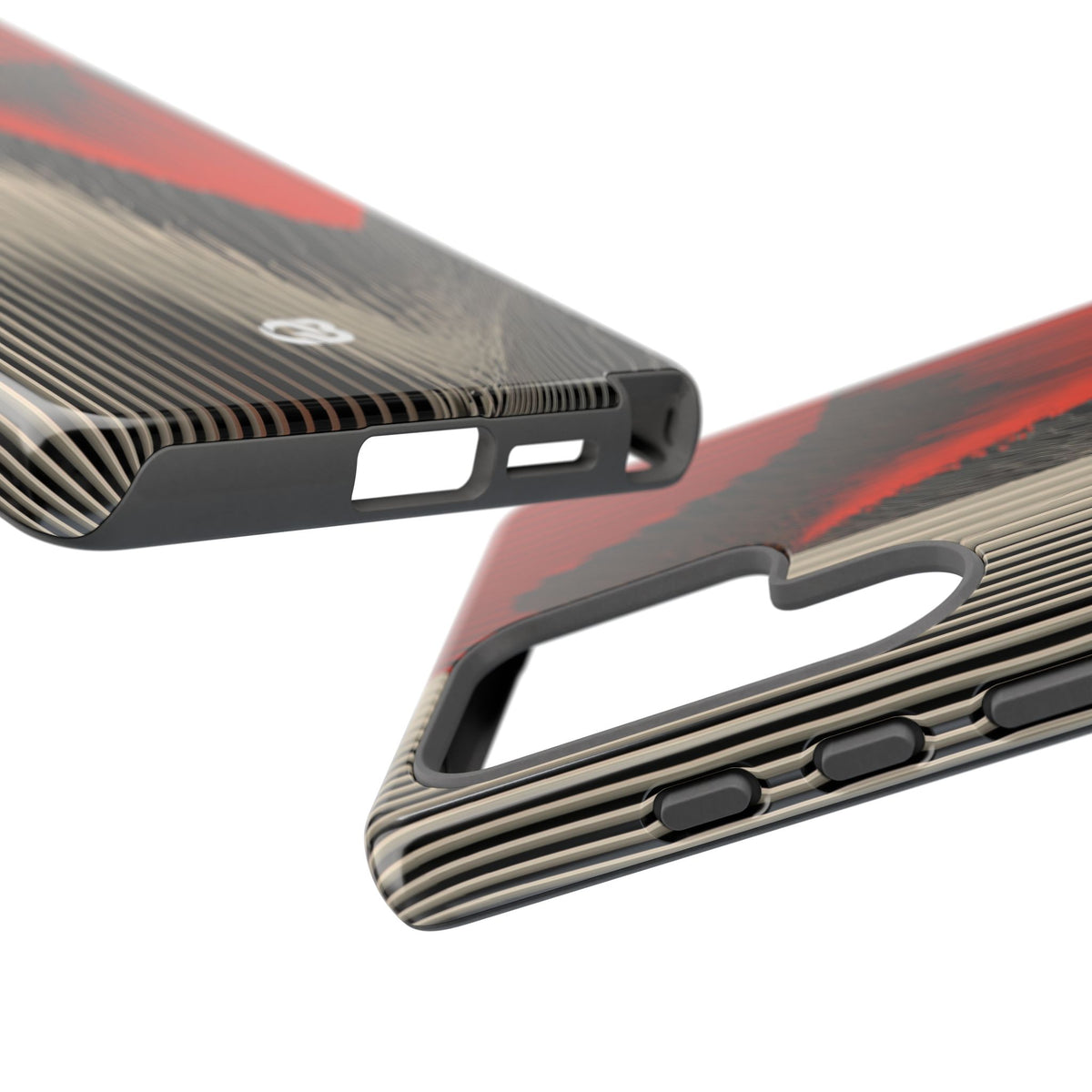 Red Tough Phone Case for Samsung - Crimson Pulse Topo