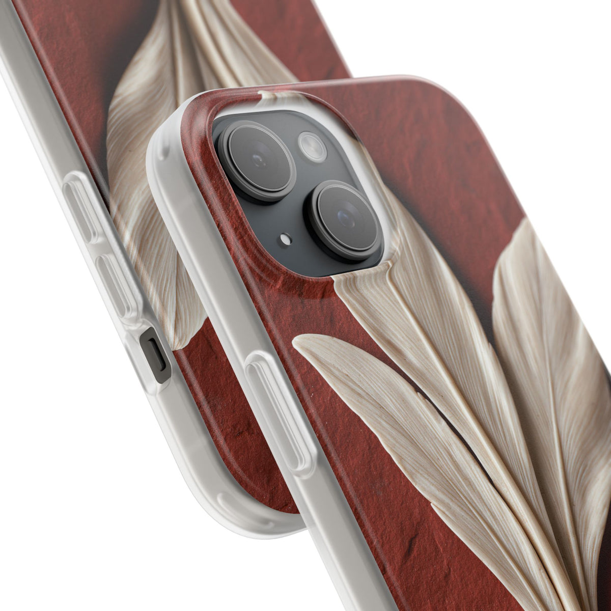 Carved Ivory Plume · Lite Phone Case for iPhone · Red