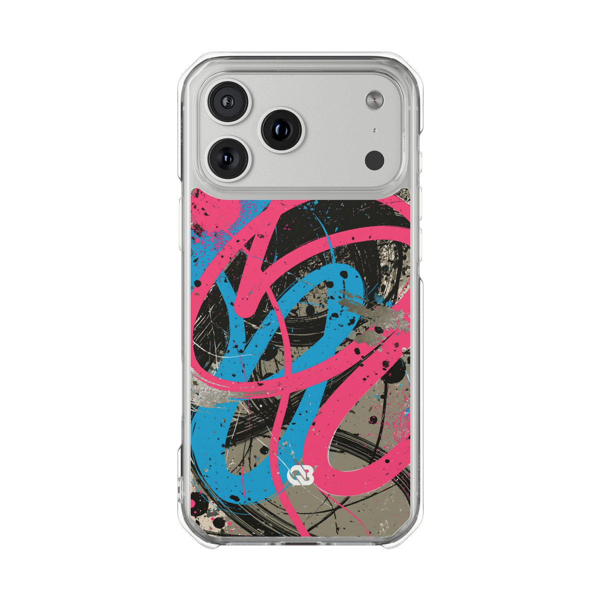 Cyber Splatter Flow · Clear Impact Magnetic Phone Case for iPhone · Pink