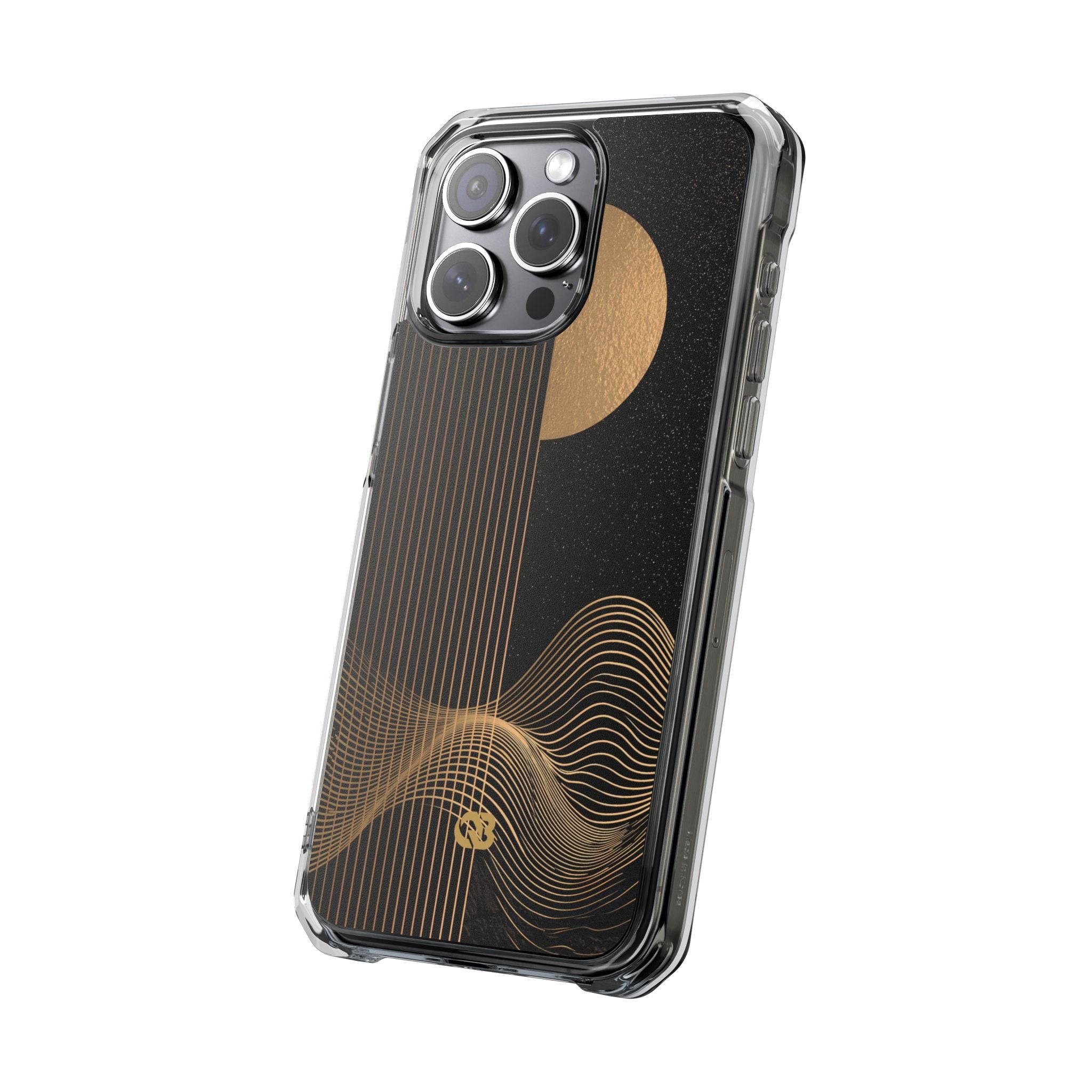 Gold Impact MagSafe Phone Case for iPhone - Gilded Obsidian Dunes