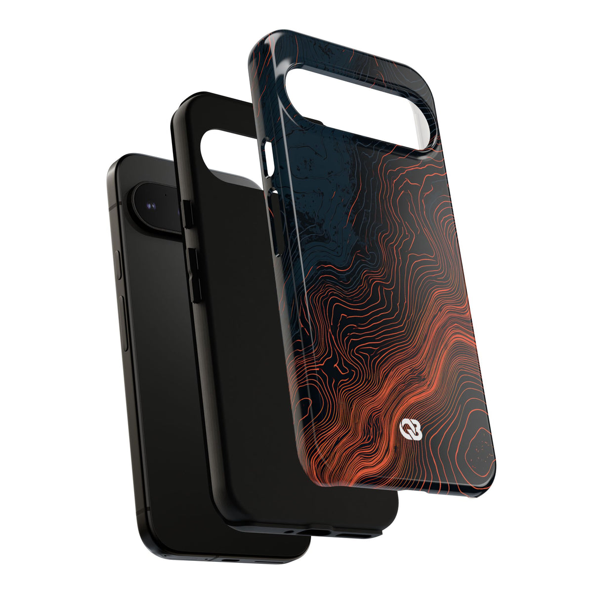 Black Tough Phone Case for Google Pixel - Volcanic Basalt Map