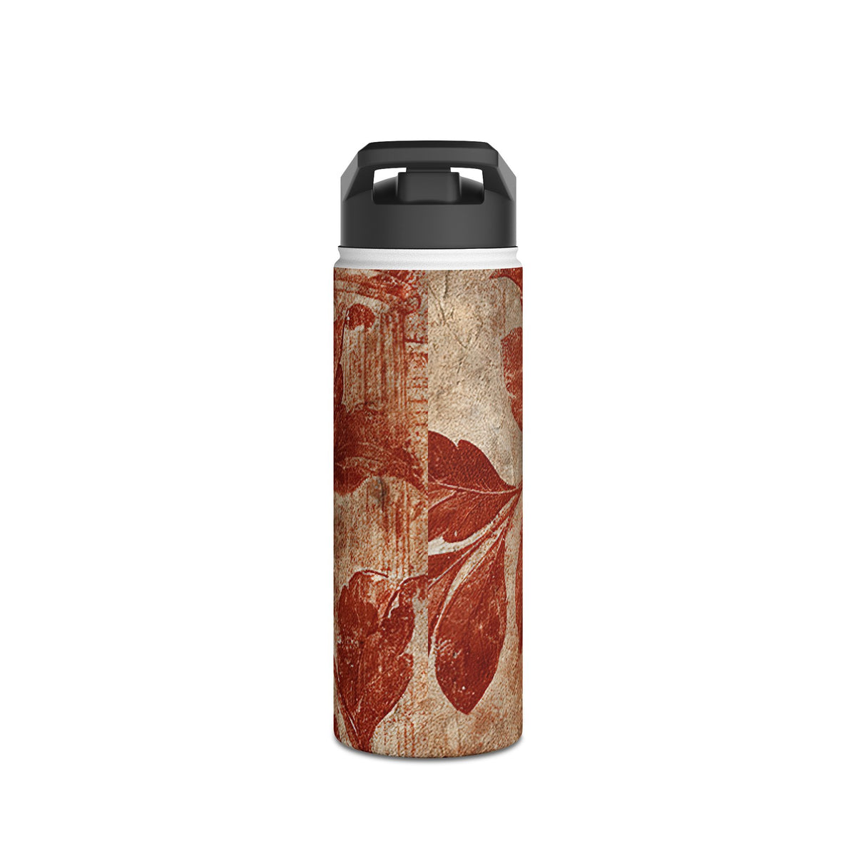 Terracotta Botanical Fresco · Insulated Water Bottle · Red