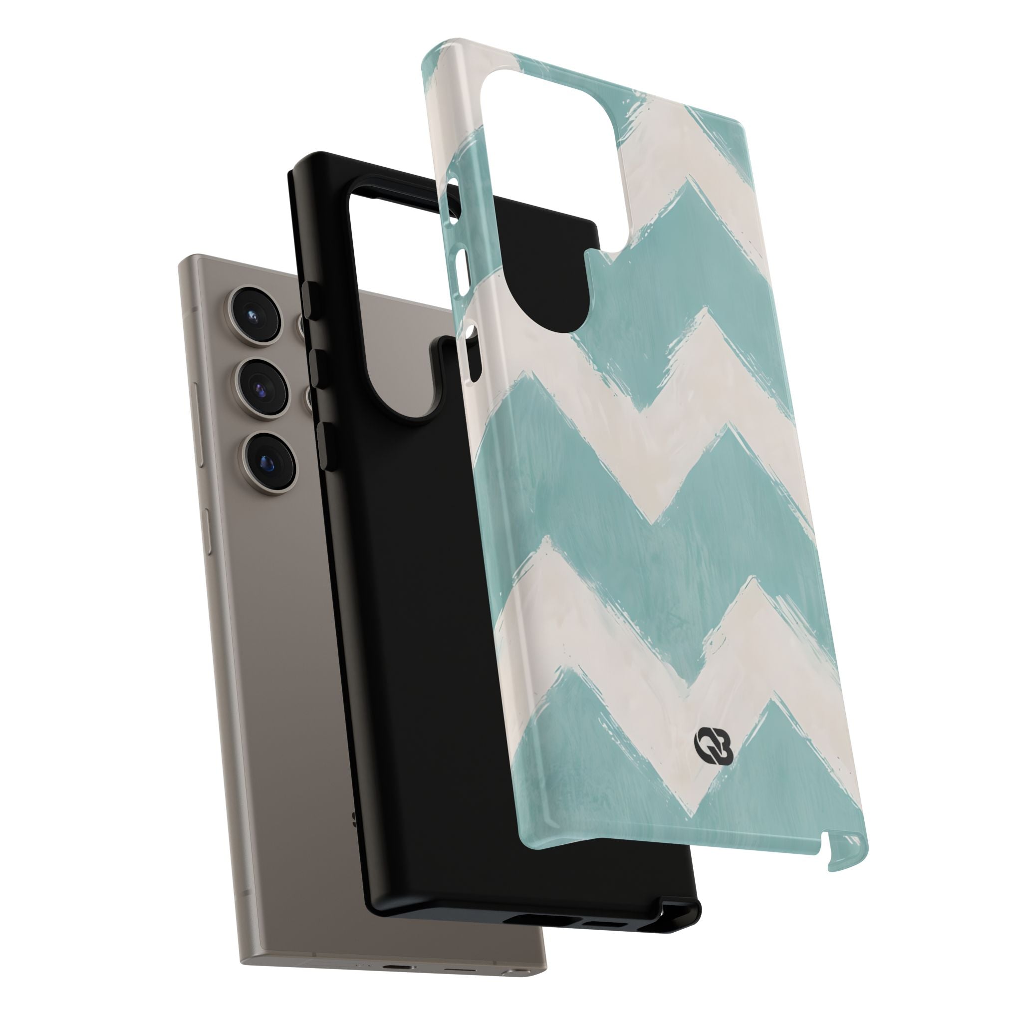 Teal Painted Chevron · Tough Phone Case for Samsung