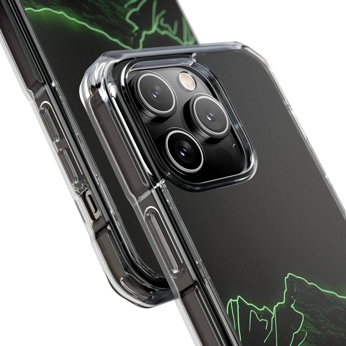 Nordic Mountain Contour · Clear Impact Magnetic Phone Case for iPhone · Black