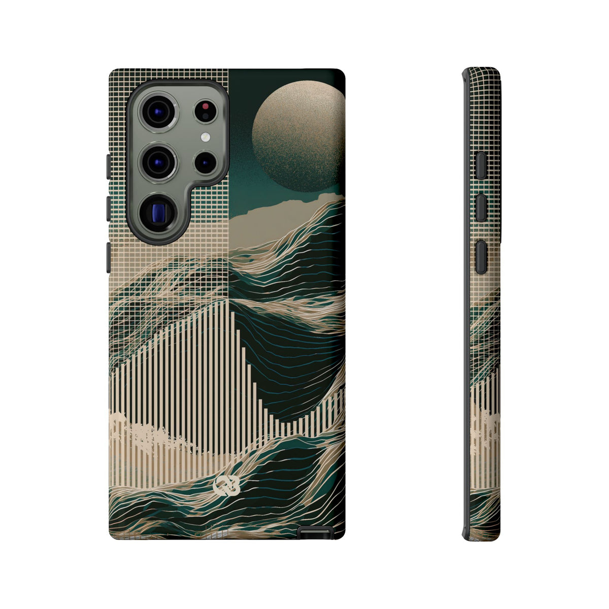 Green Tough Phone Case for Samsung - Lunar Moss Topography