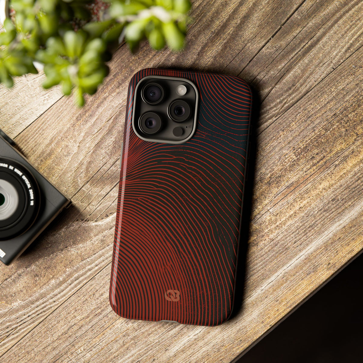 Red Tough Phone Case for iPhone - Terracotta Nerve Map